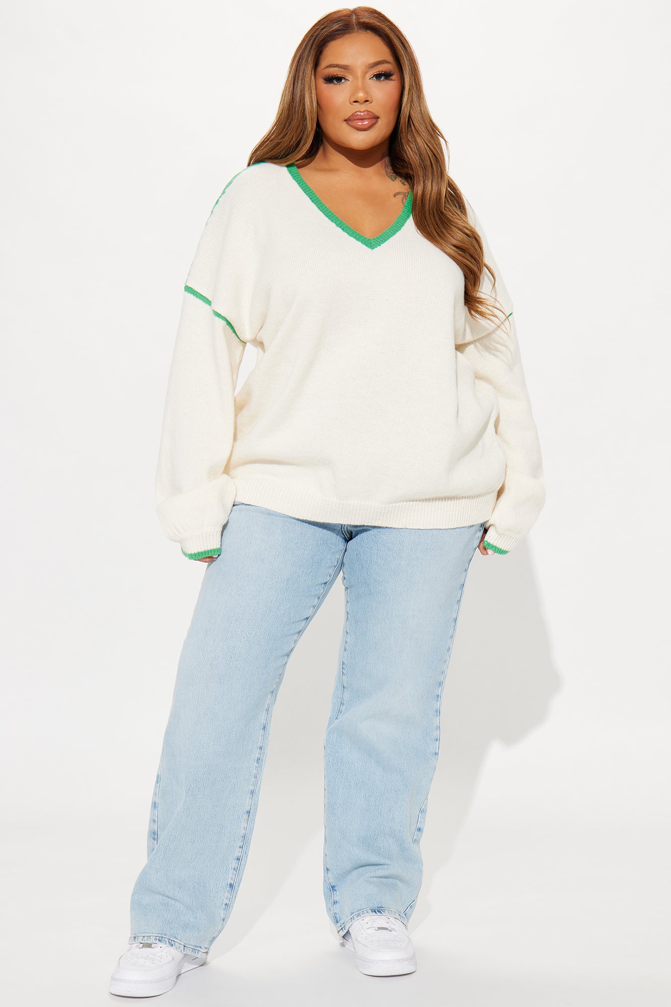 Sporty Oversized Sweater - Kelly Green - Image 6