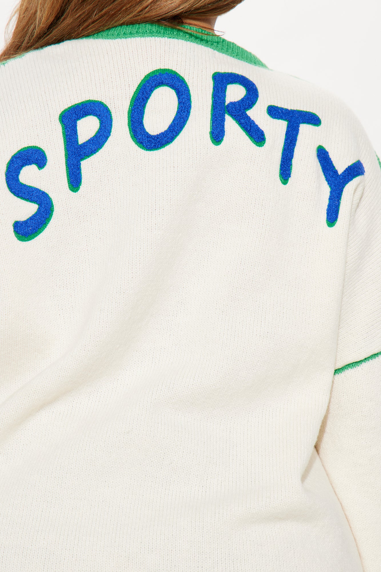 Sporty Oversized Sweater - Kelly Green - Image 8