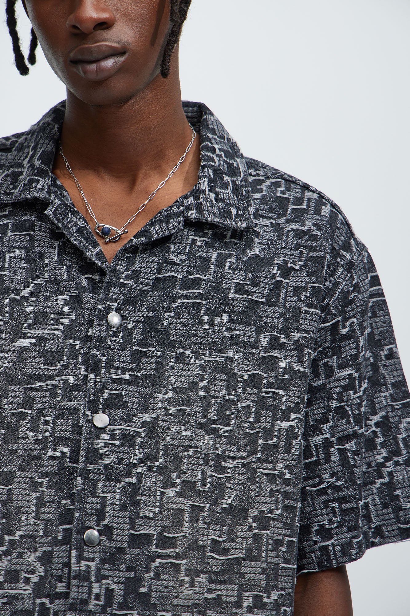 Arrow Jacquard Shirt - Black Wash - Image 3