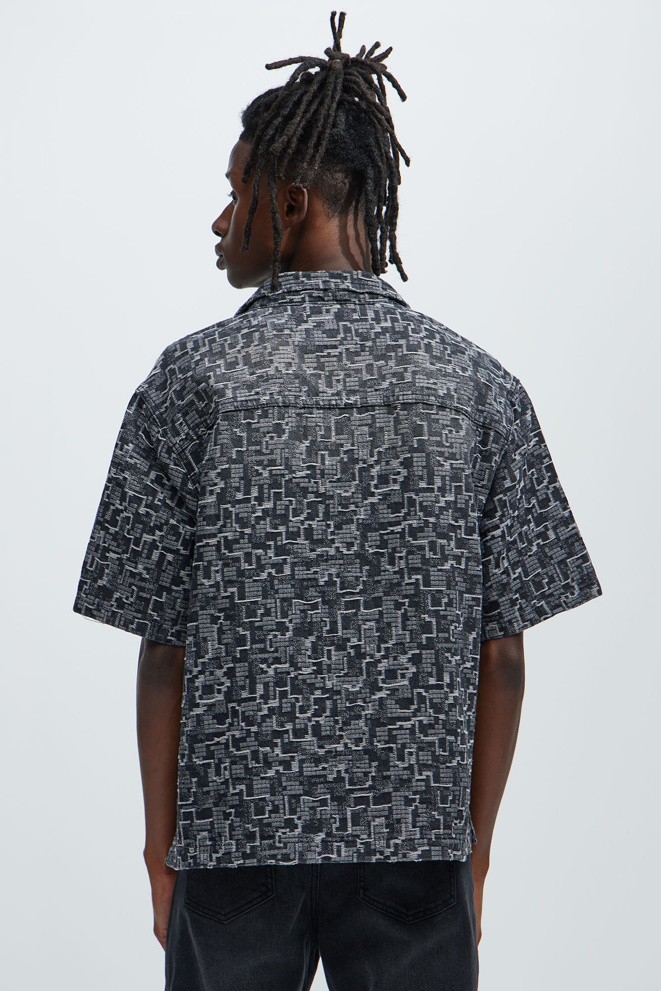 Arrow Jacquard Shirt - Black Wash - Image 4