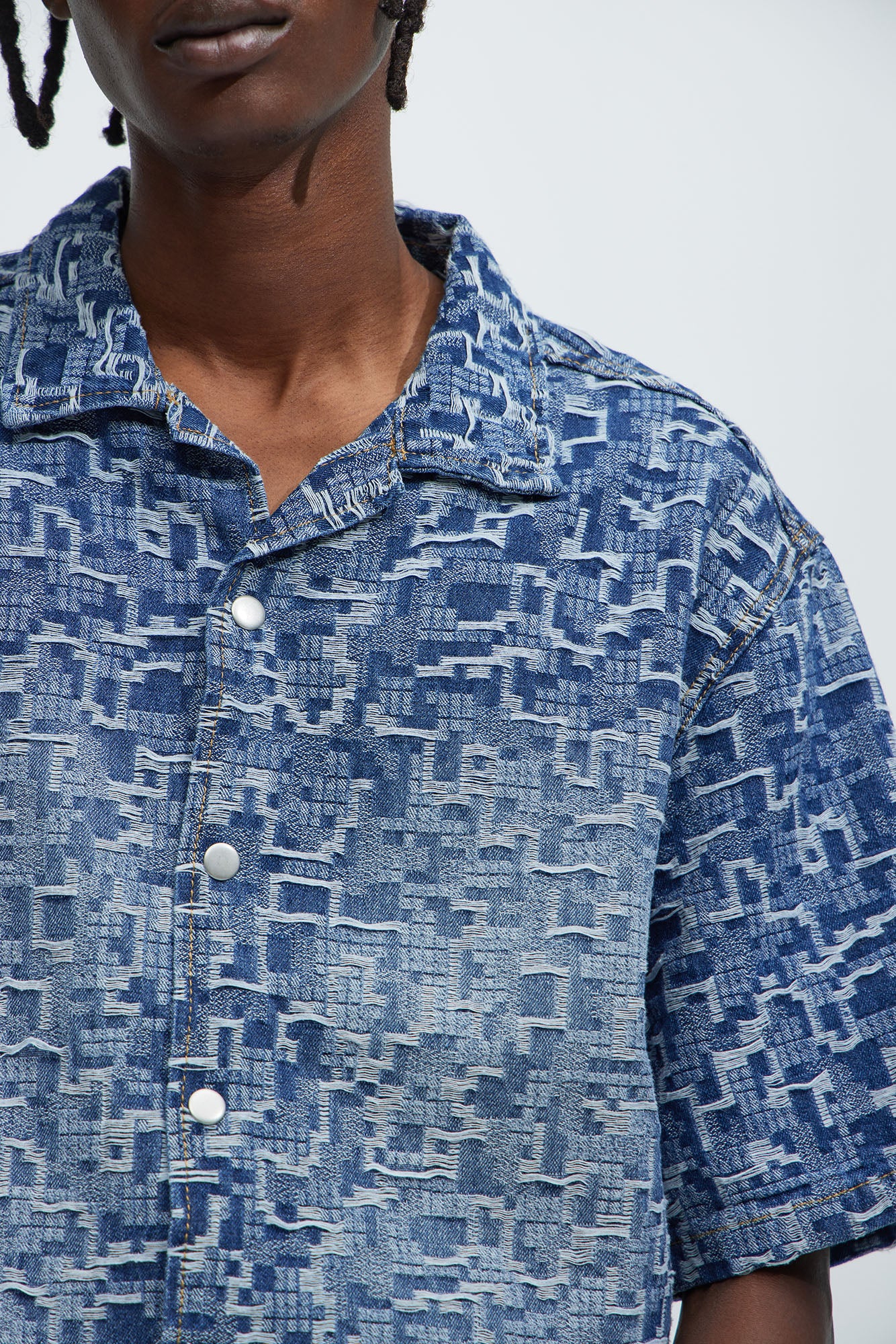 Arrow Jacquard Shirt - Light Blue Wash - Image 3