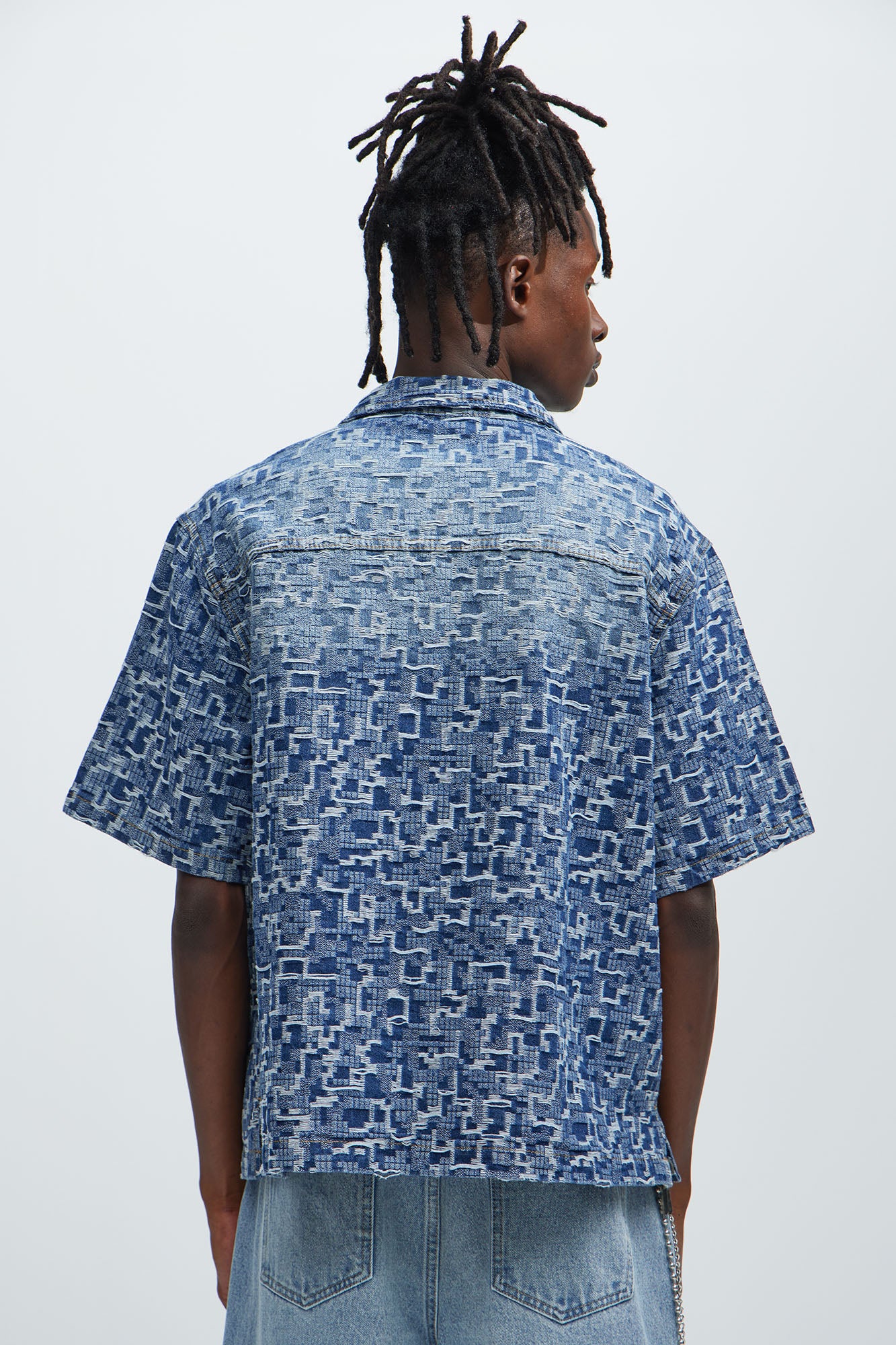 Arrow Jacquard Shirt - Light Blue Wash - Image 4