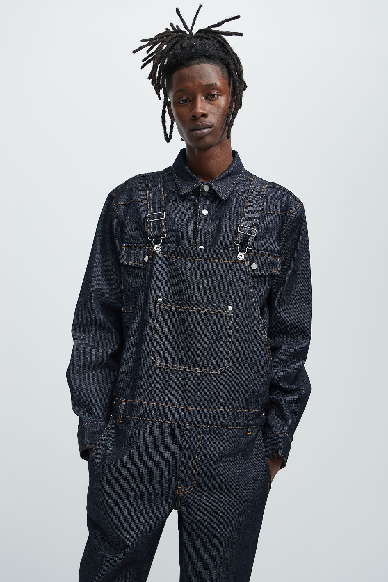 Collin Raw Denim Overalls - Indigo - Image 5