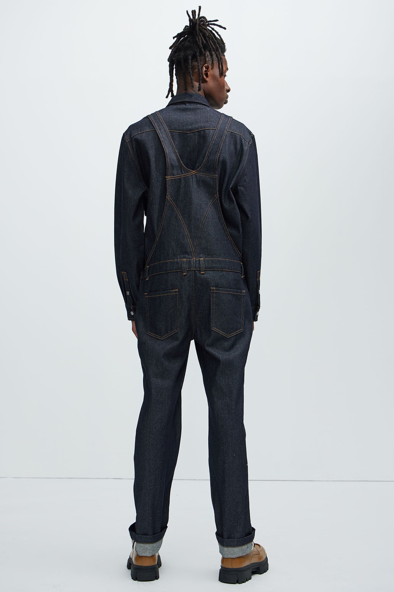 Collin Raw Denim Overalls - Indigo - Image 8