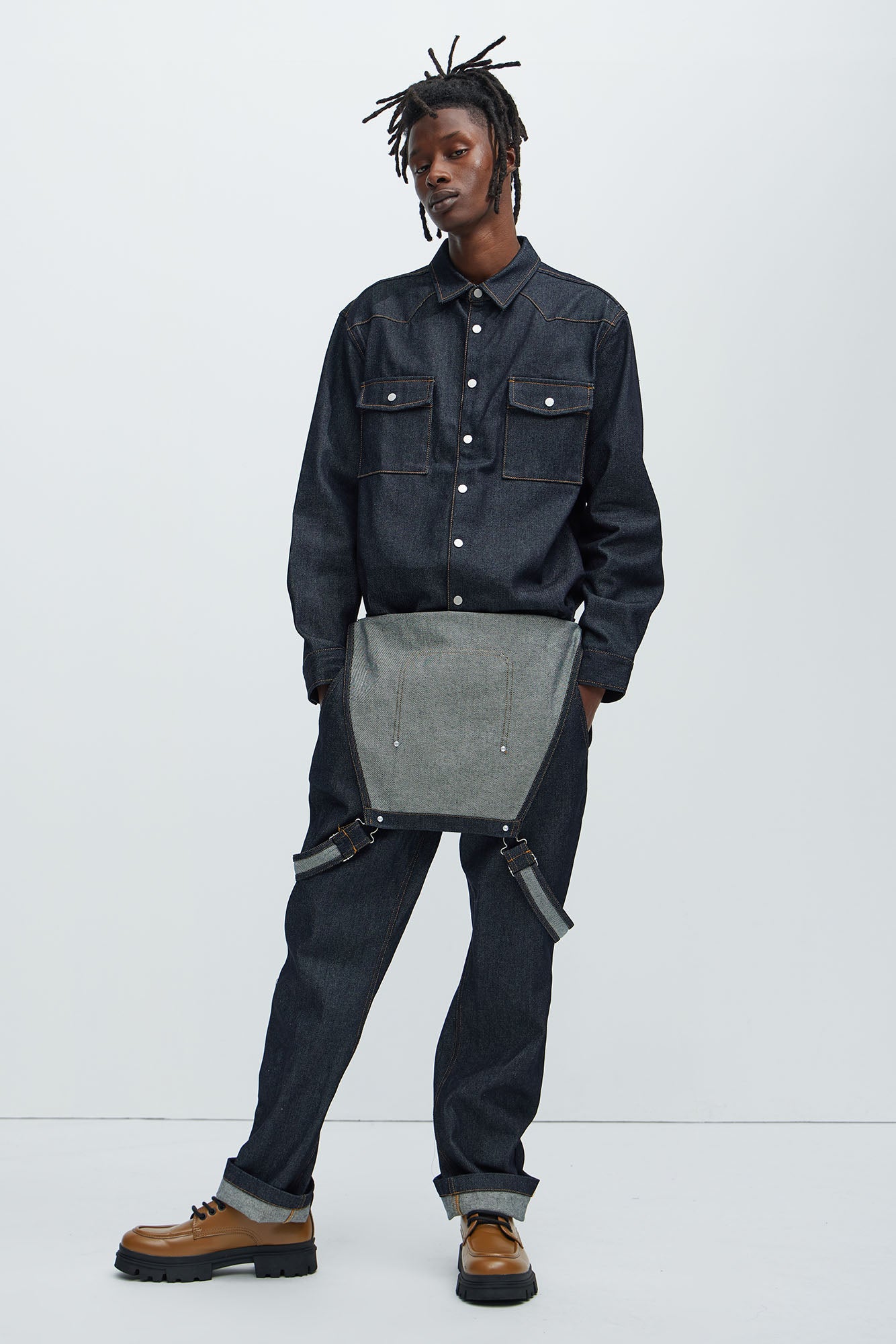 Collin Raw Denim Shirt - Indigo - Image 7