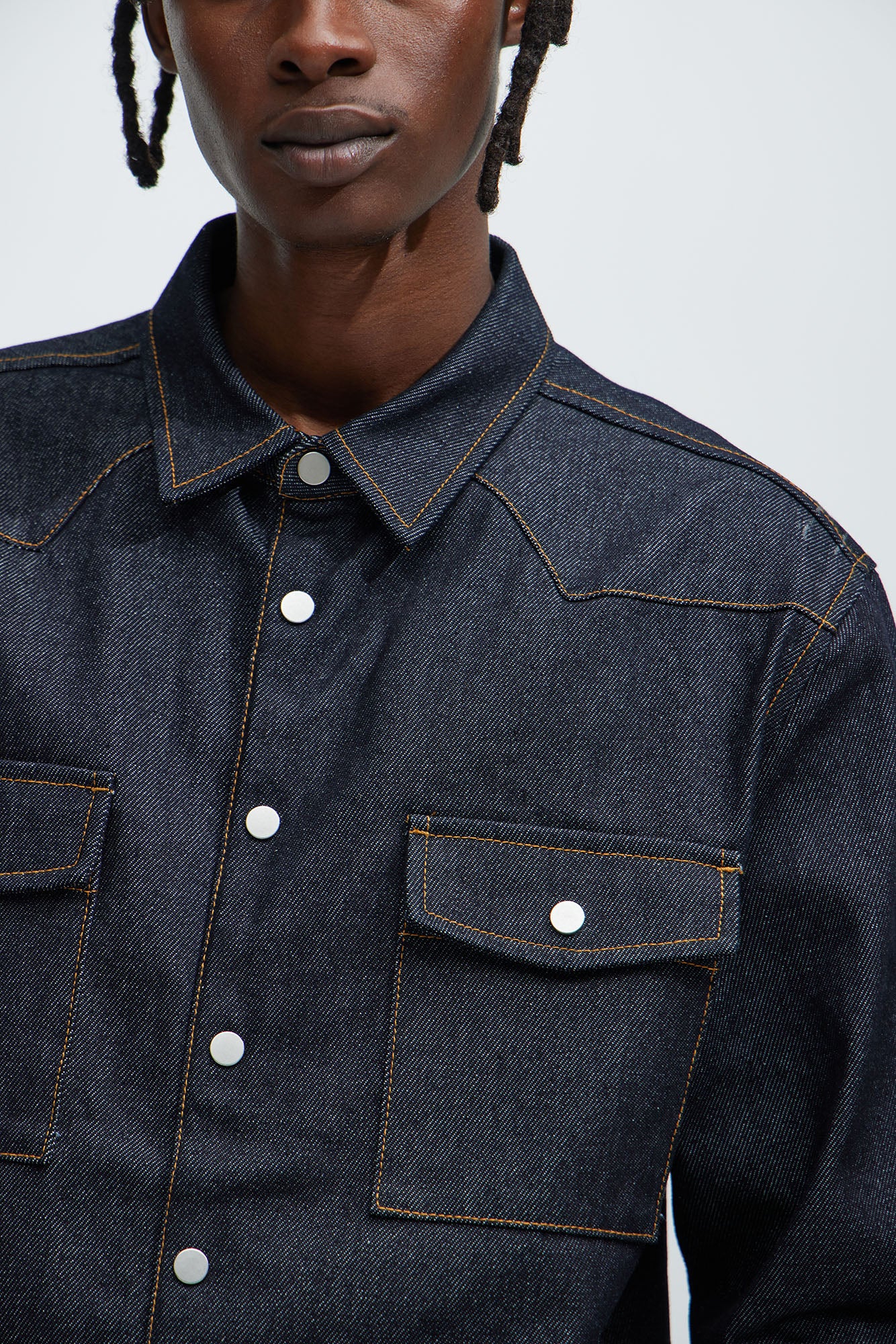 Collin Raw Denim Shirt - Indigo - Image 8