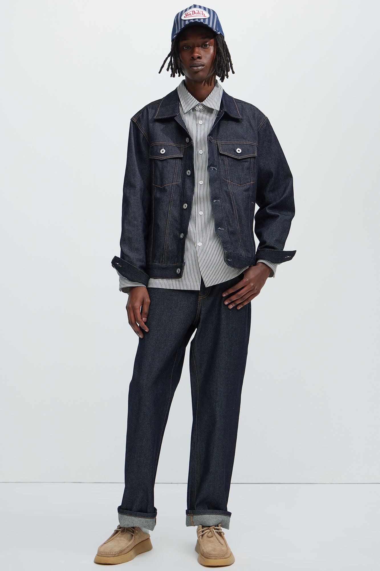 Collin Raw Denim Trucker Jacket - Indigo - Image 6