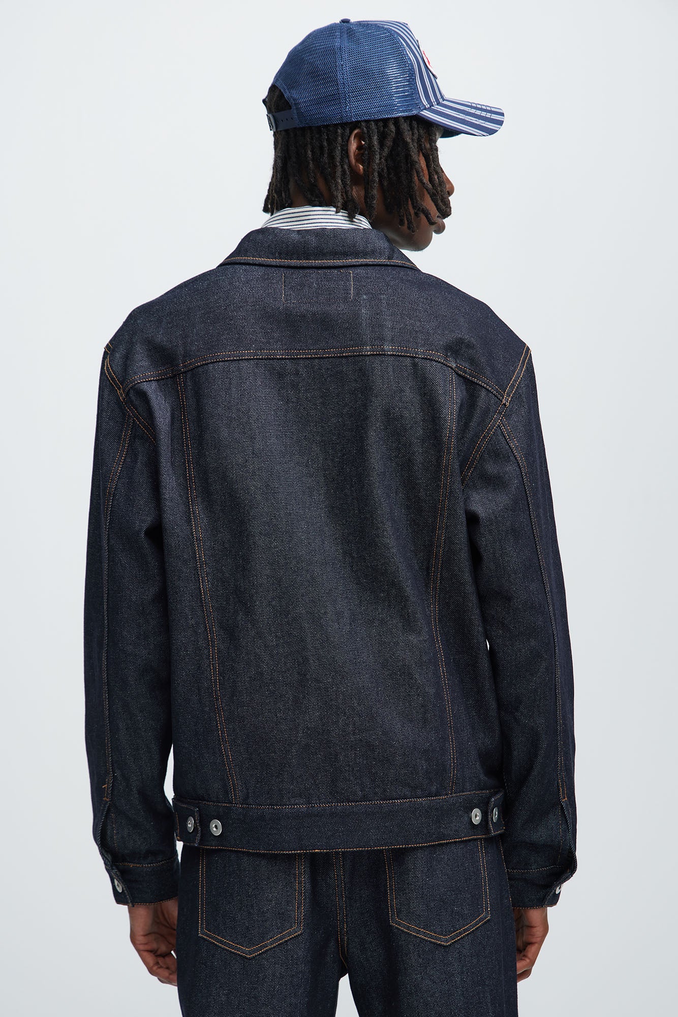Collin Raw Denim Trucker Jacket - Indigo - Image 8