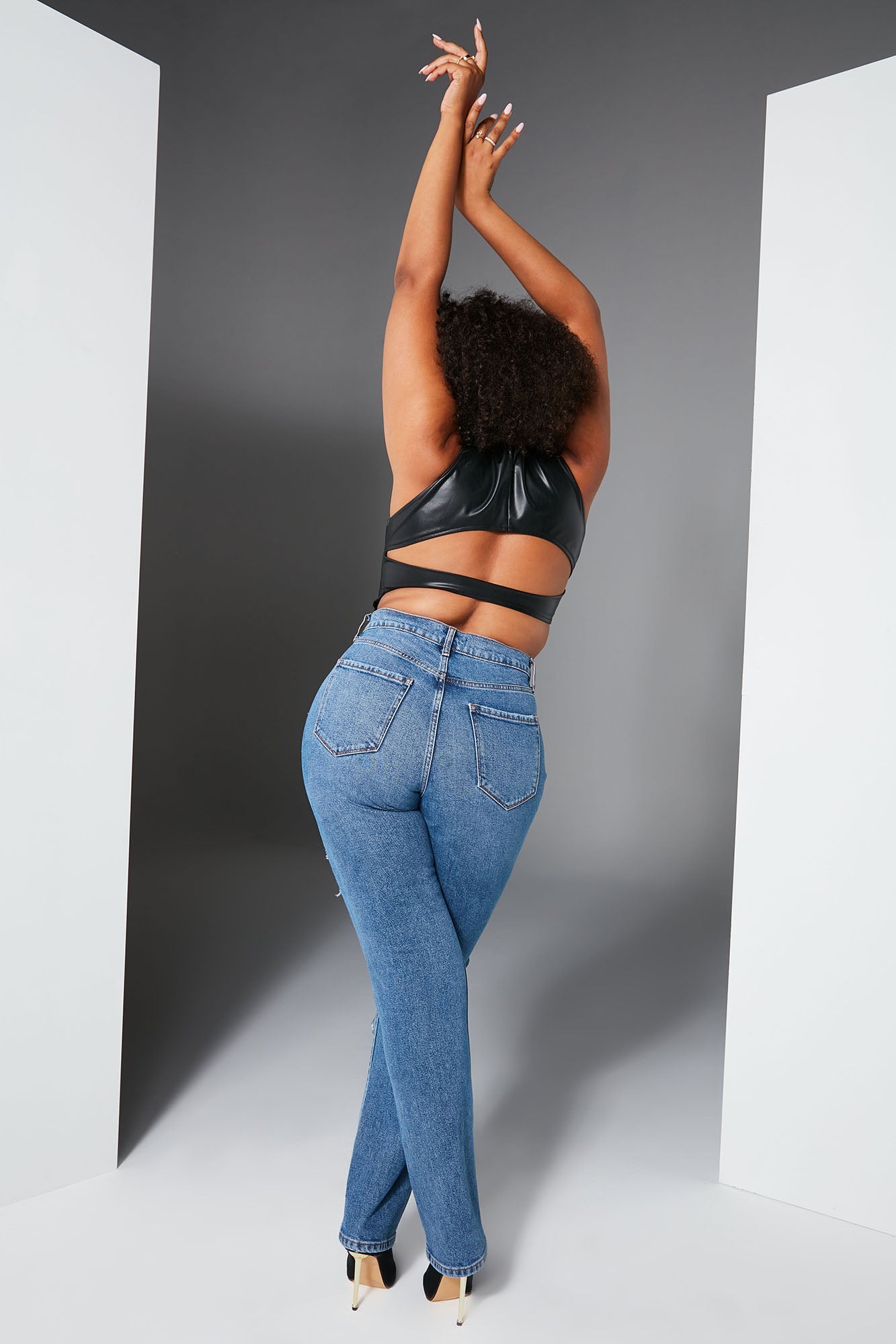 Tall Hometown Cutie Destroyed Mom Jeans - Medium Blue Wash - Image 6