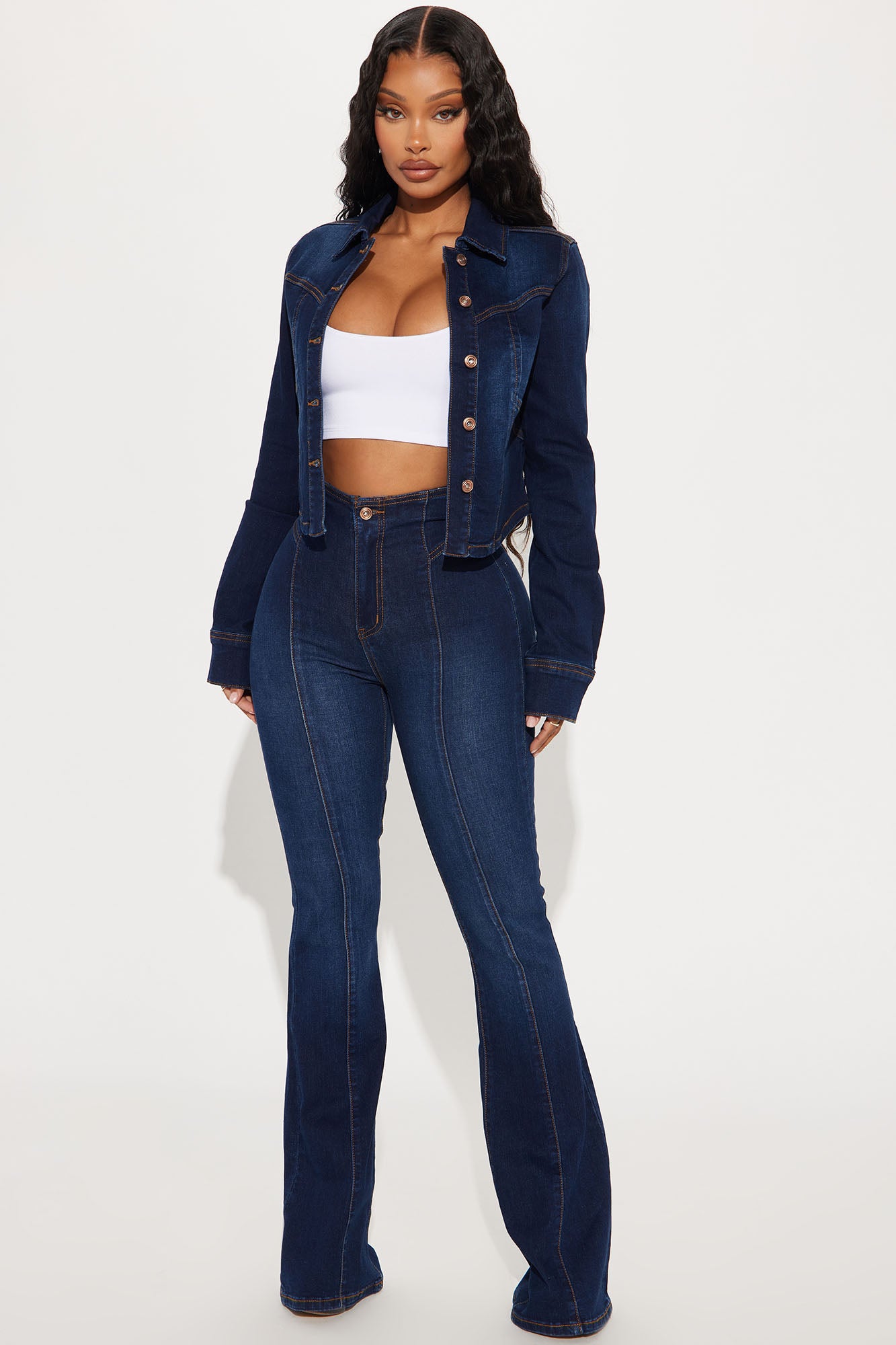 Rosemary Stretch Denim Jacket - Dark Wash - Image 3