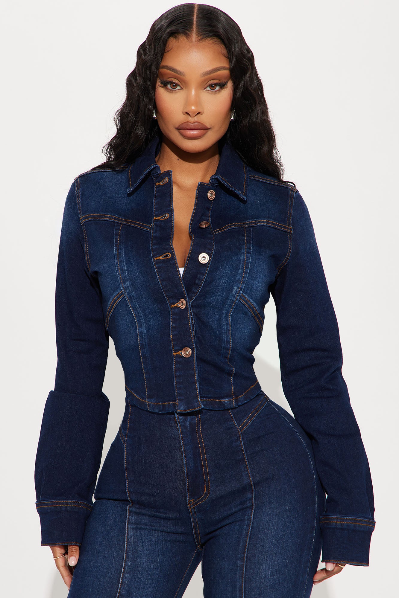 Rosemary Stretch Denim Jacket - Dark Wash - Image 4