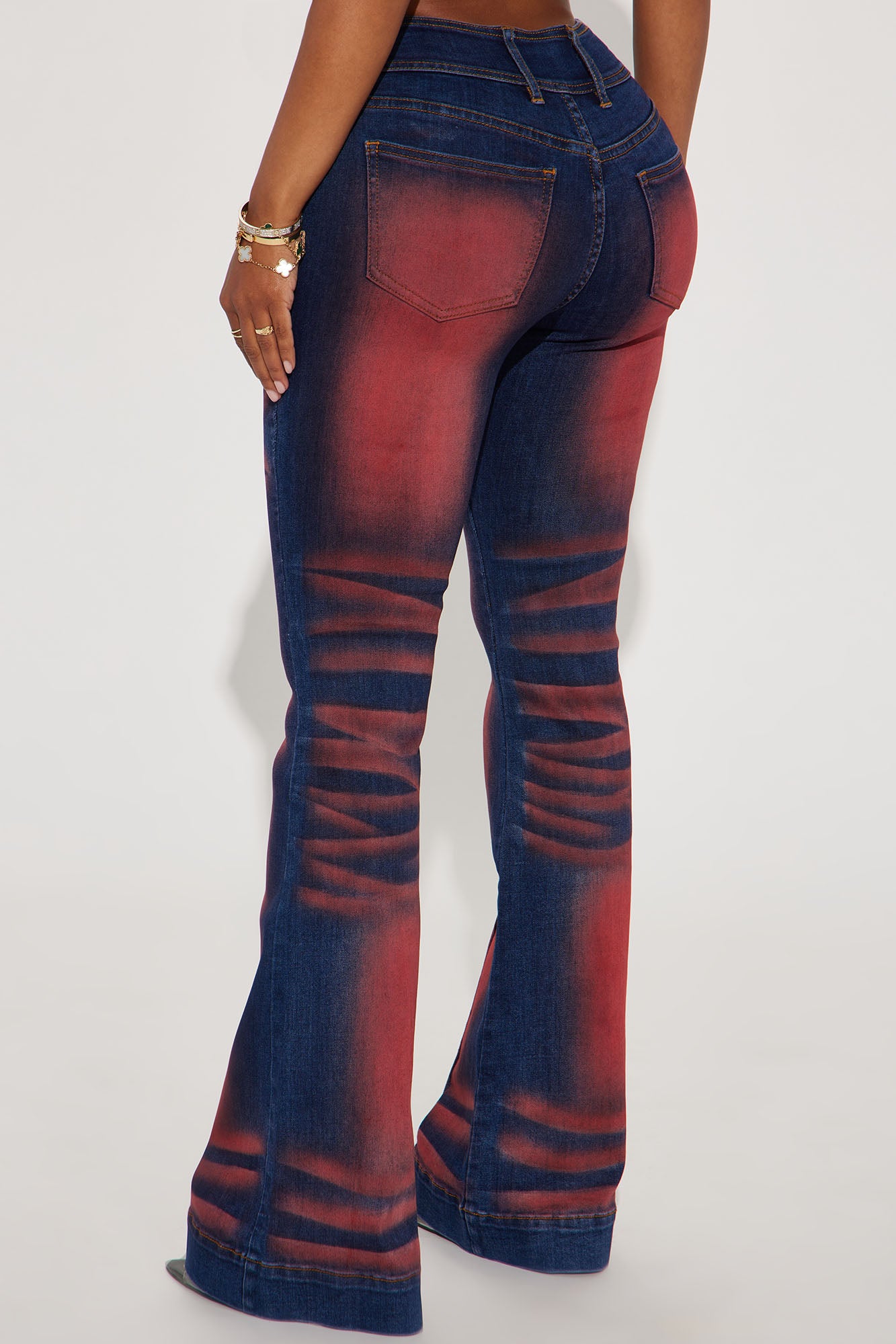 Enyo Stretch Flare Jeans - Red - Image 3