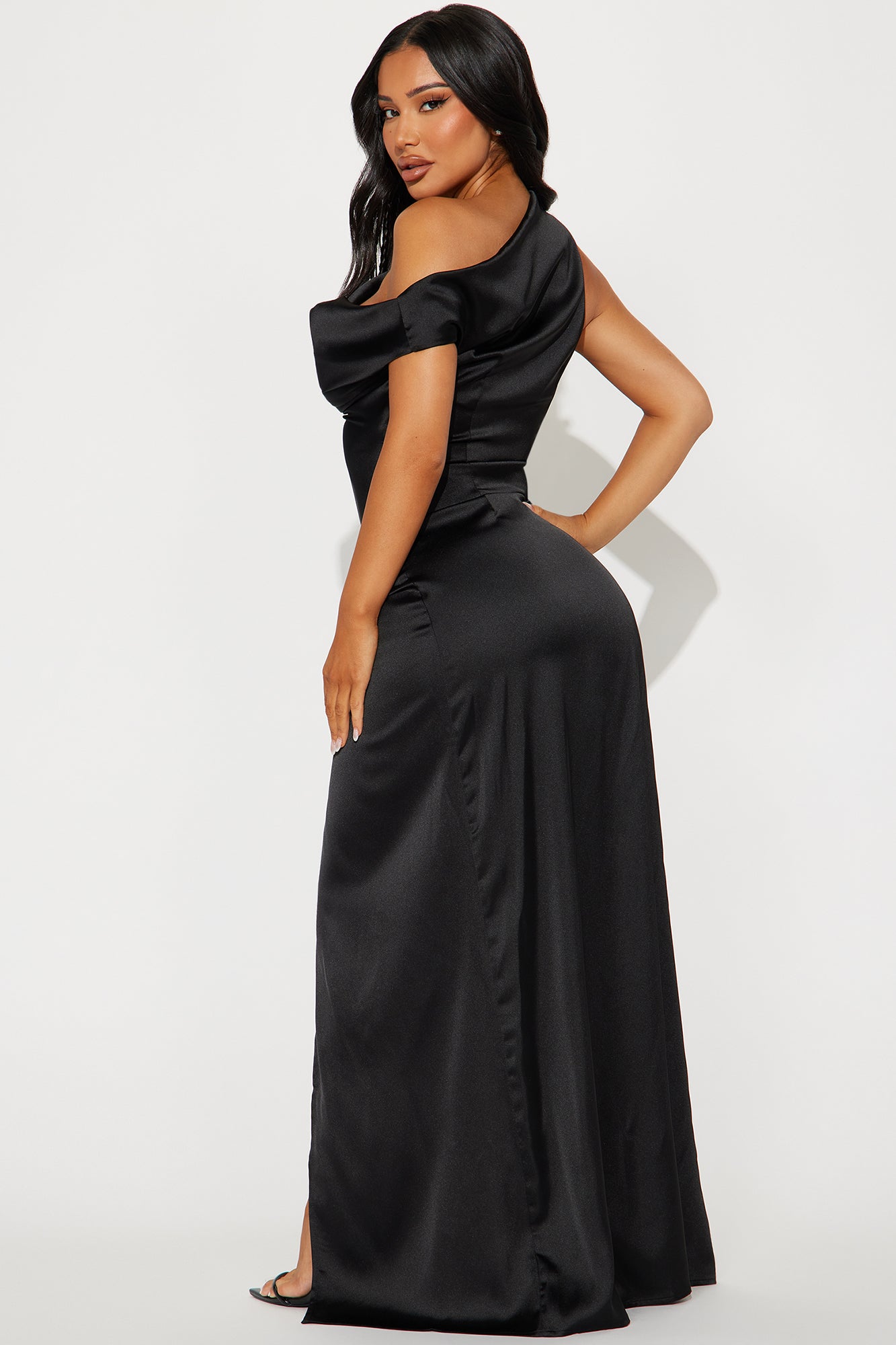 Honorable Mention Satin Gown - Black - Image 3