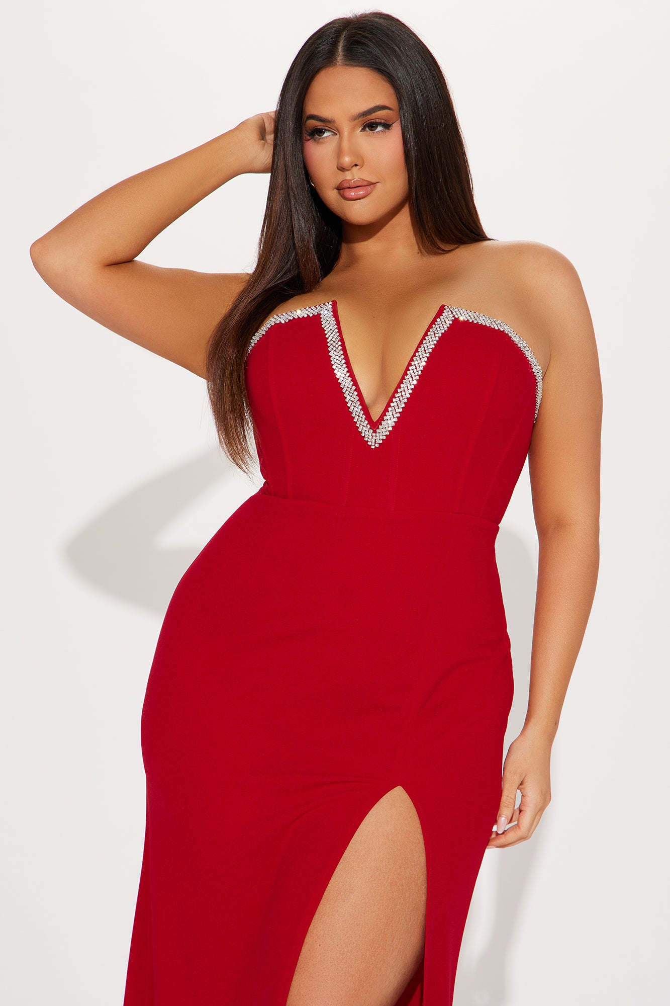 Ruby Strapless Maxi Dress - Red - Image 5