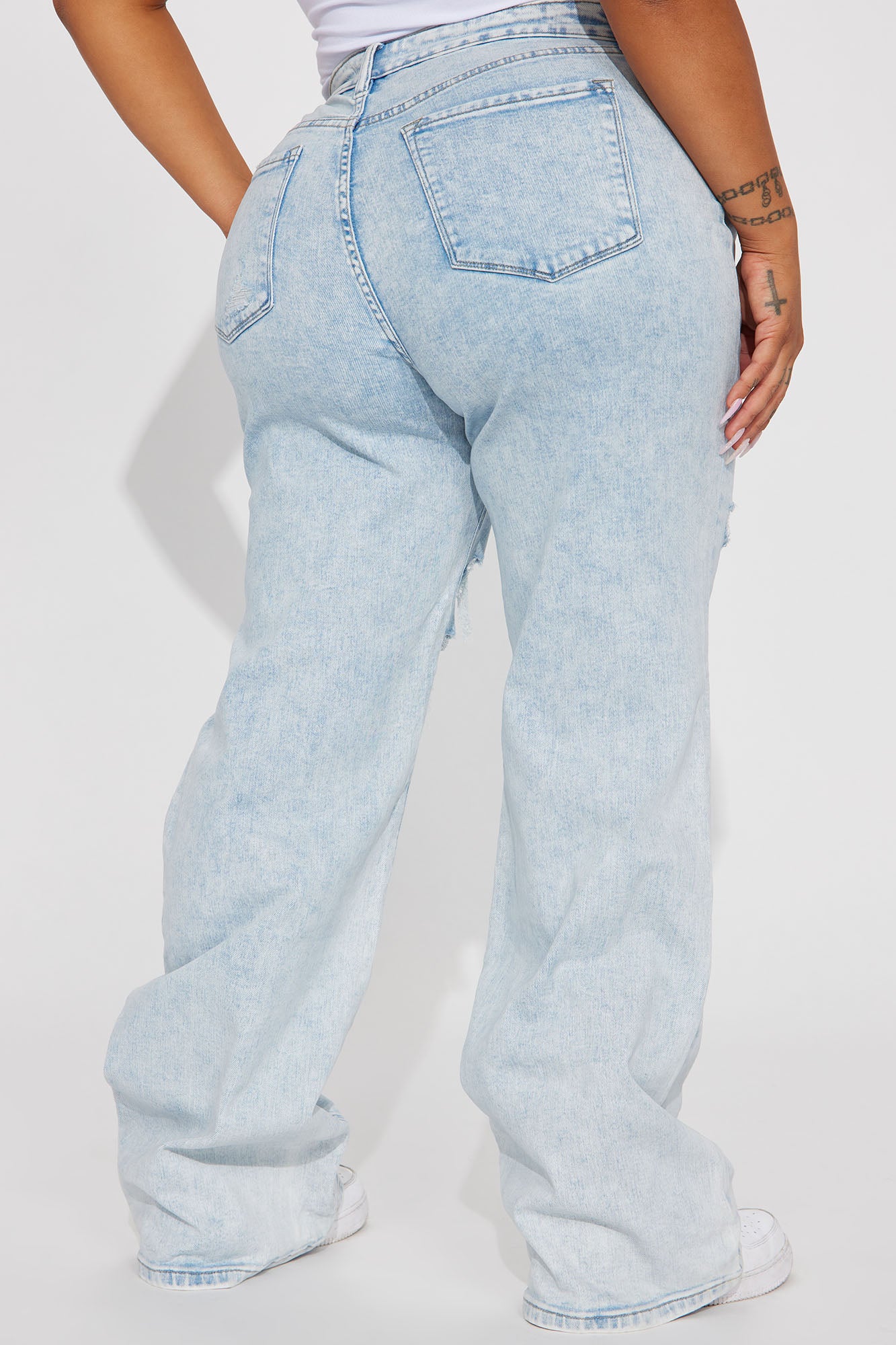Remi Ripped Stretch Baggy Jeans - Vintage Wash - Image 6