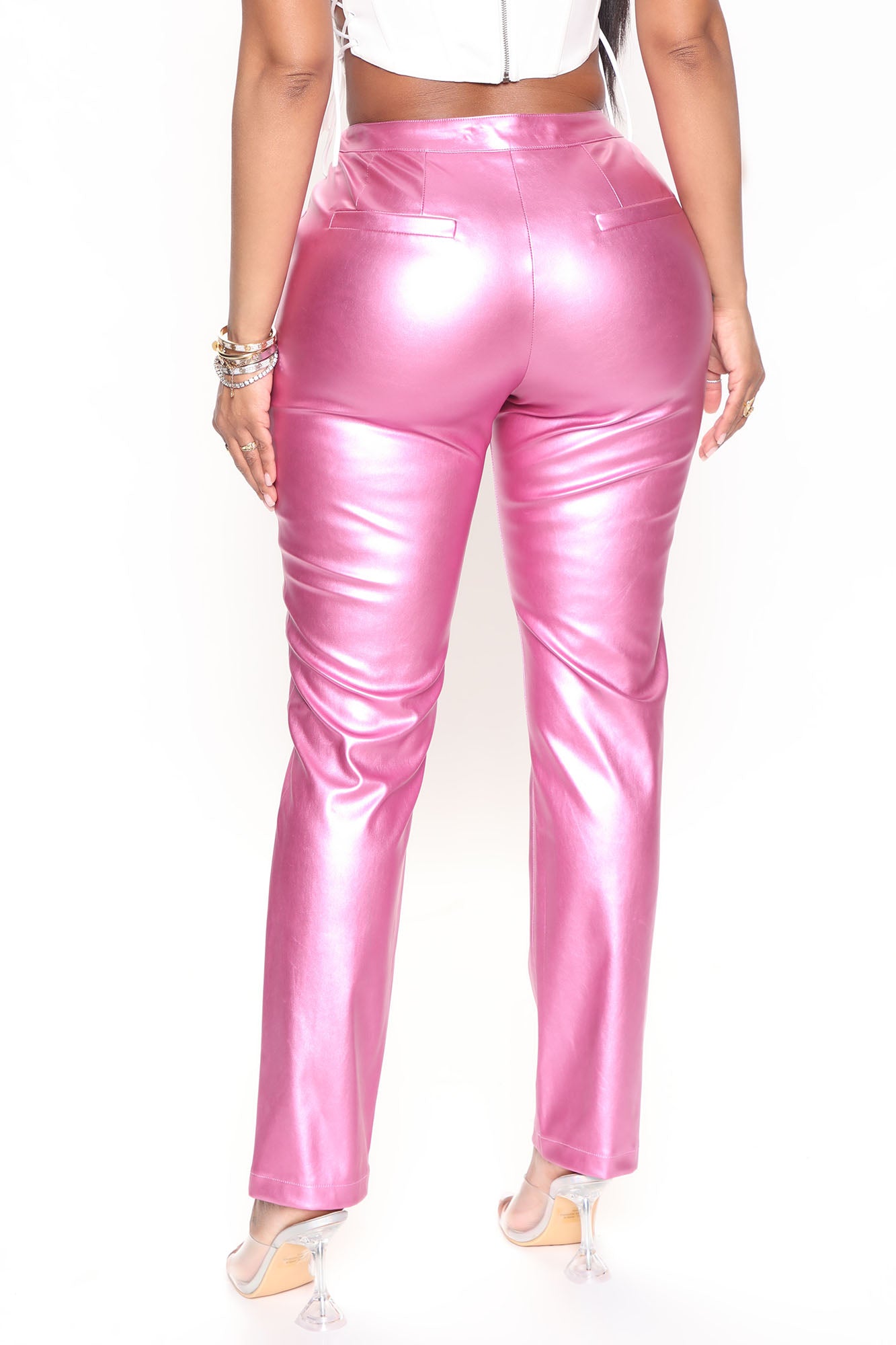 A Different Galaxy Faux Leather Pant 29 - Pink - Image 3