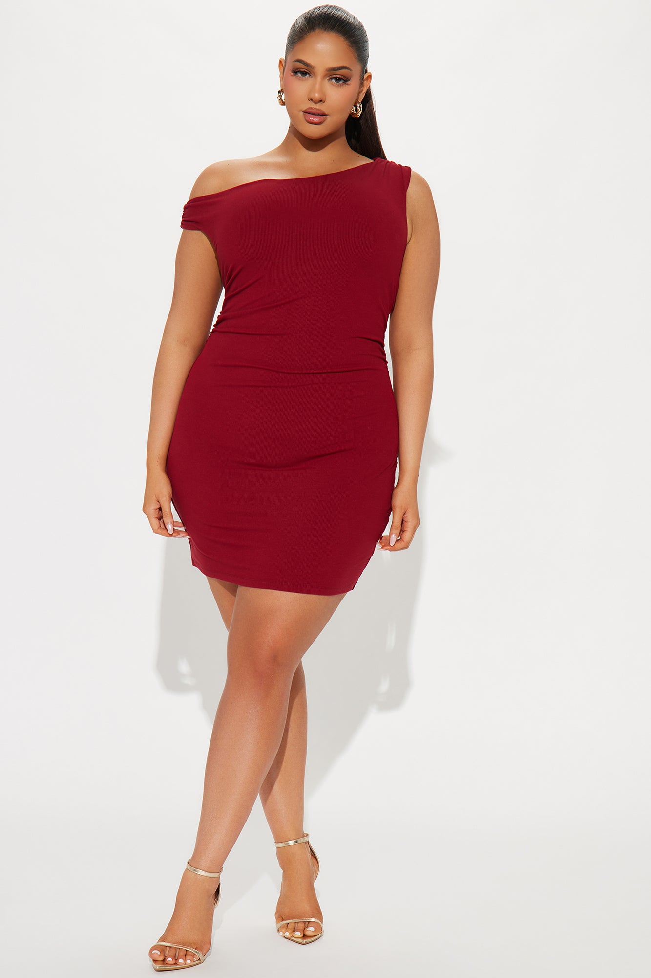 Beloved One Ribbed Mini Dress - Burgundy - Image 5