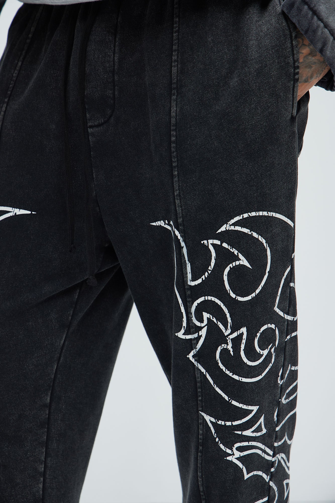 Tyson Savage Mode Straight Sweatpants - Black Wash - Image 3