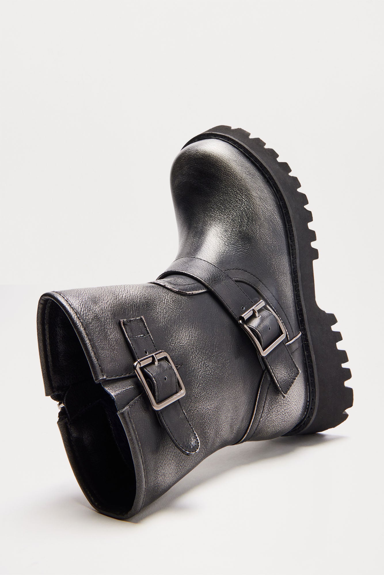 Close Enough Buckle Booties - Grey - Image 5
