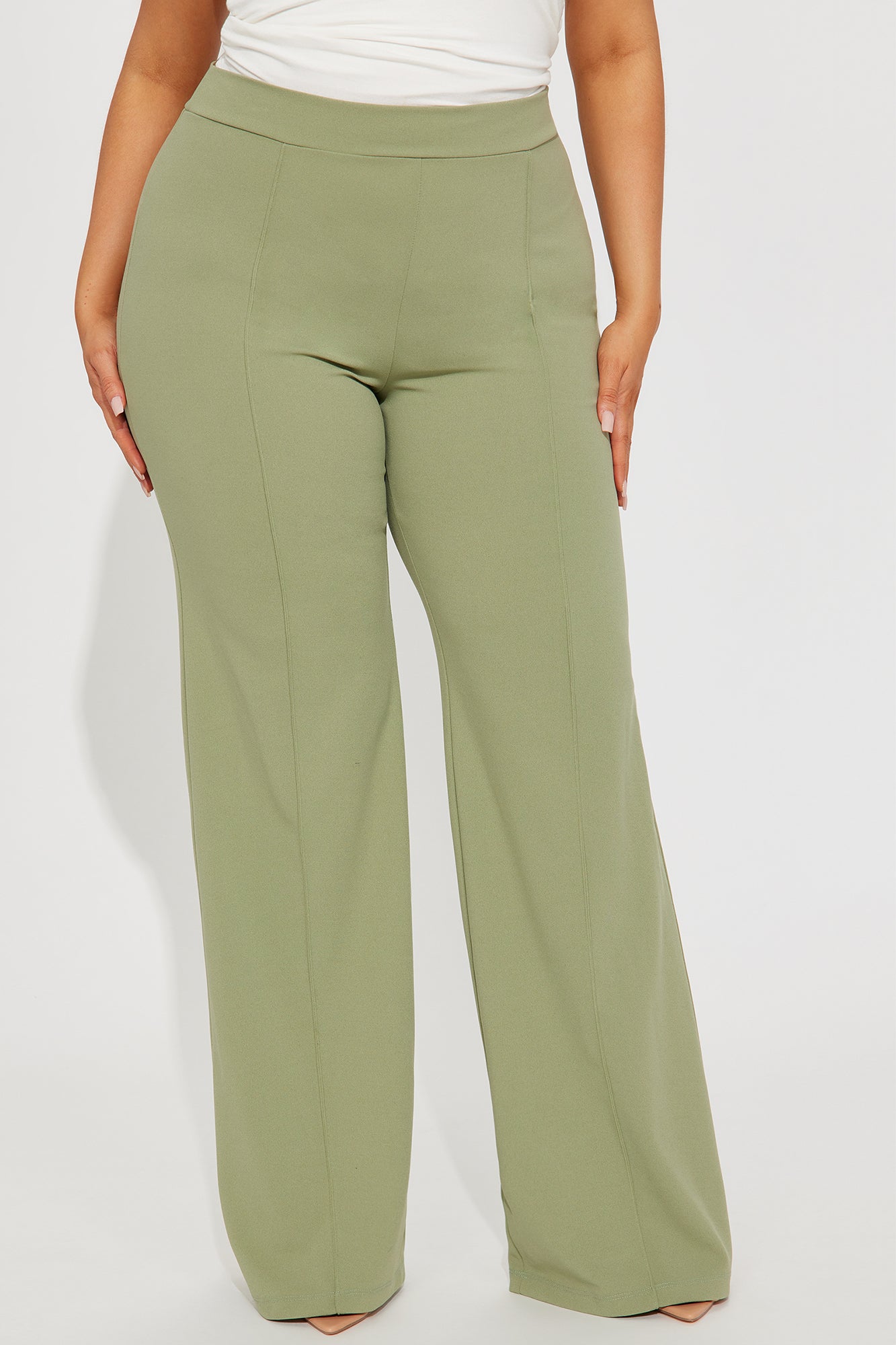 Victoria High Waisted Dress Pants - Sage - Image 5