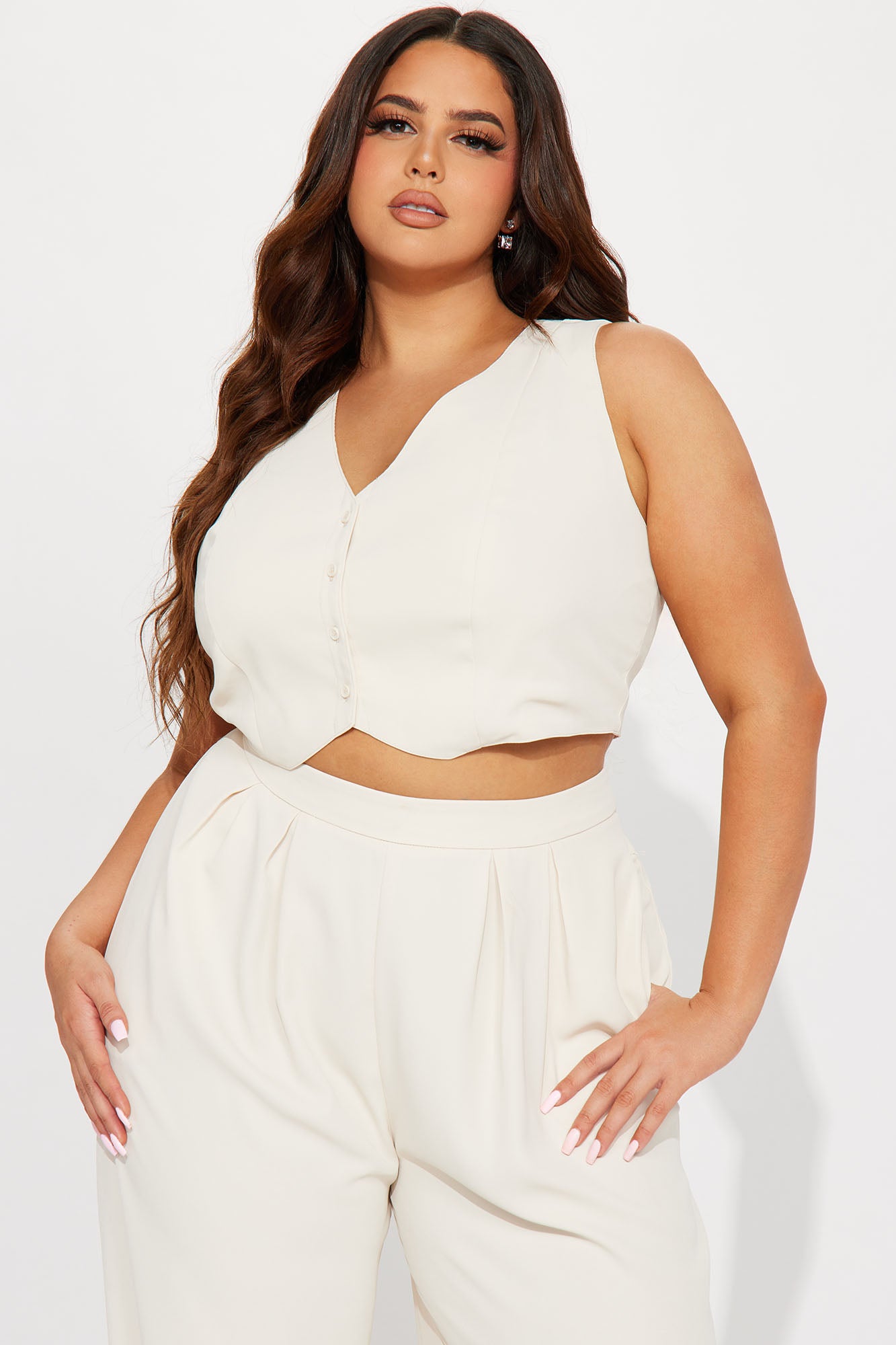 Milia Vest Pant Set - Cream - Image 6