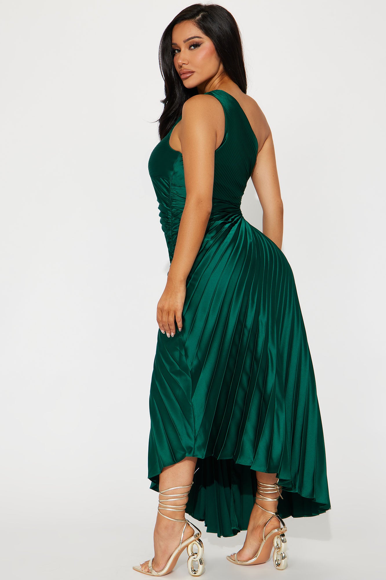 Belle Satin Maxi Dress - Hunter - Image 4