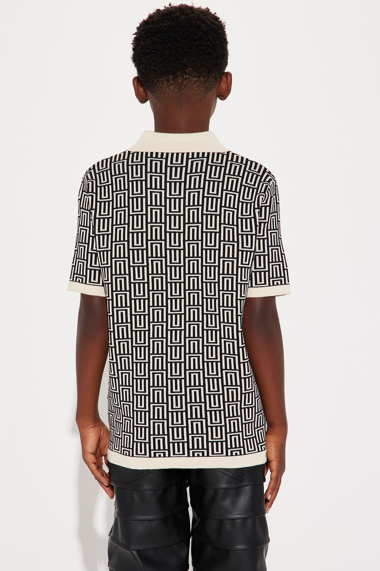 Mini Cunard Jacquard Polo - Tan/Multi - Image 4