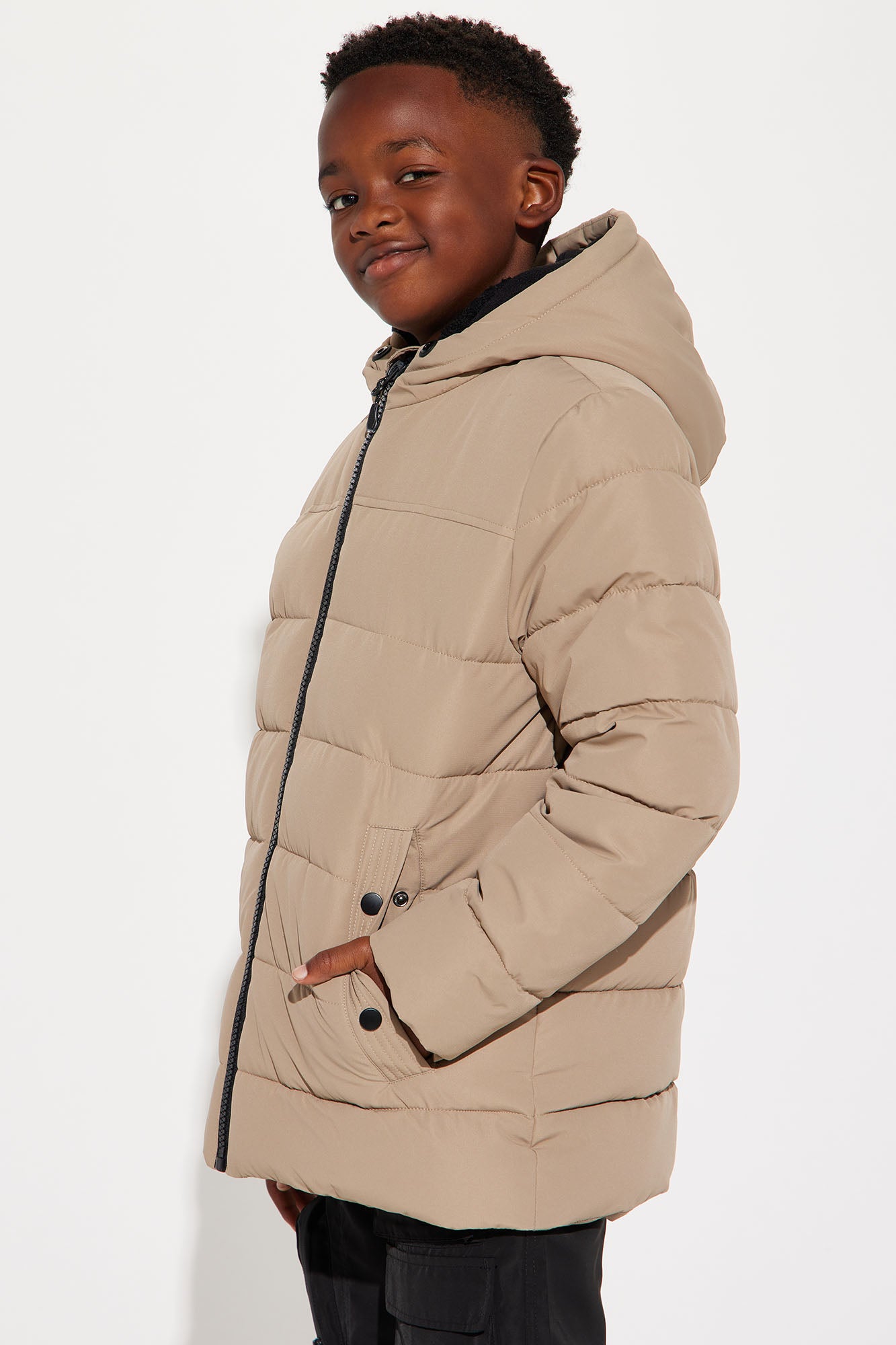 Mini Always Ready For It Puffer Jacket - Khaki - Image 4