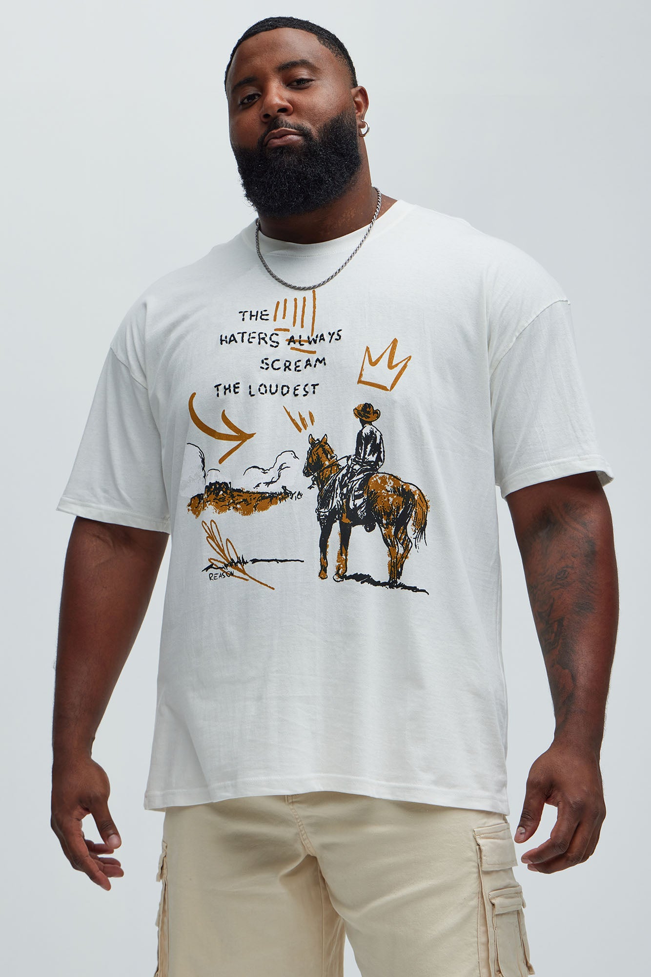 Cowboy Waterfall Short Sleeve Tee - Cream - Image 4
