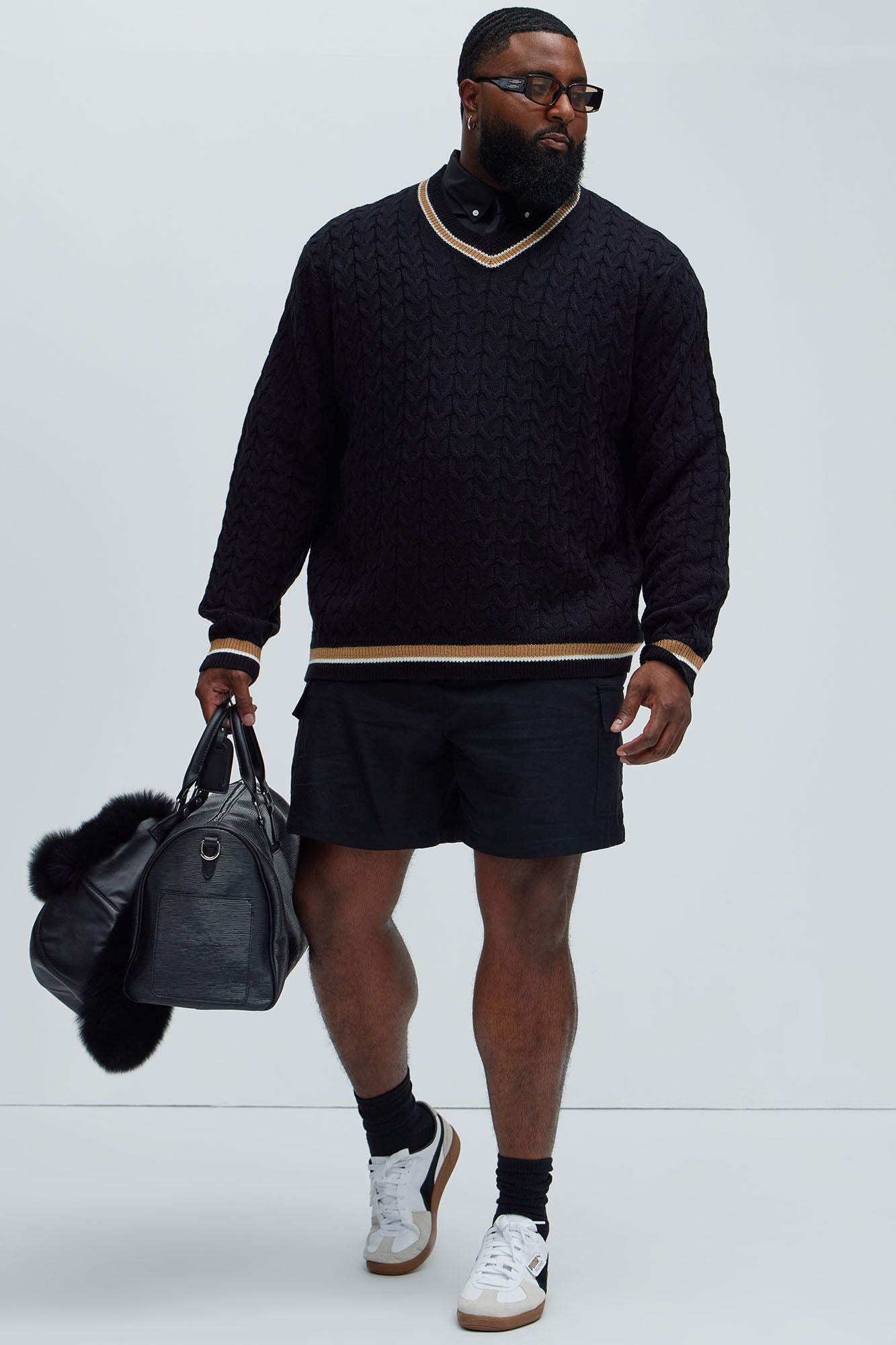 Back Again Cable Knit Sweater - Black/combo - Image 6