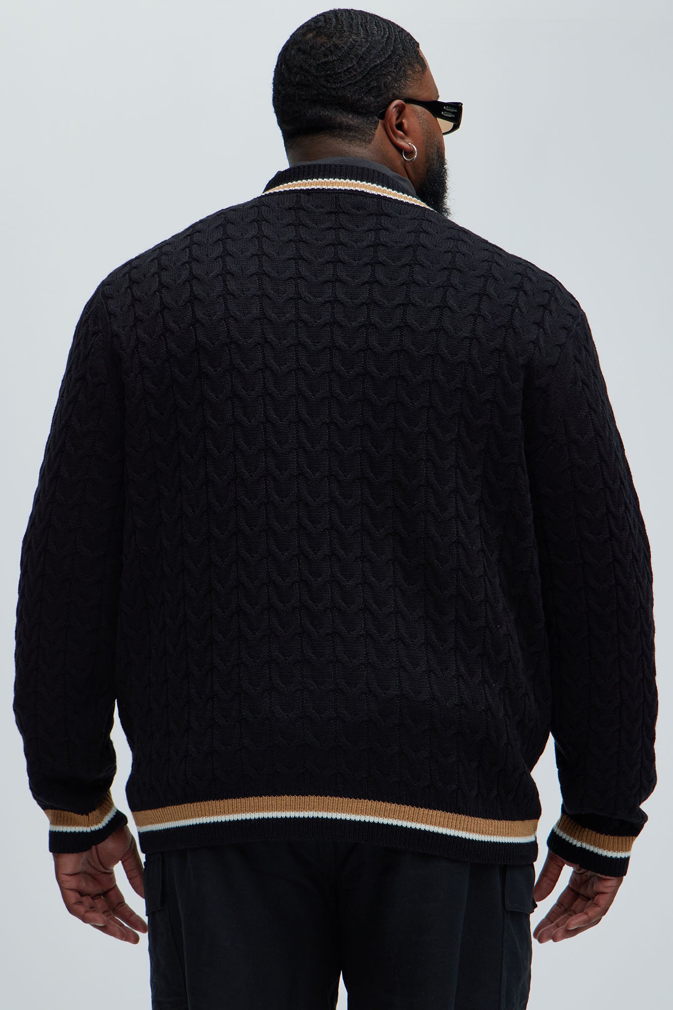 Back Again Cable Knit Sweater - Black/combo - Image 8