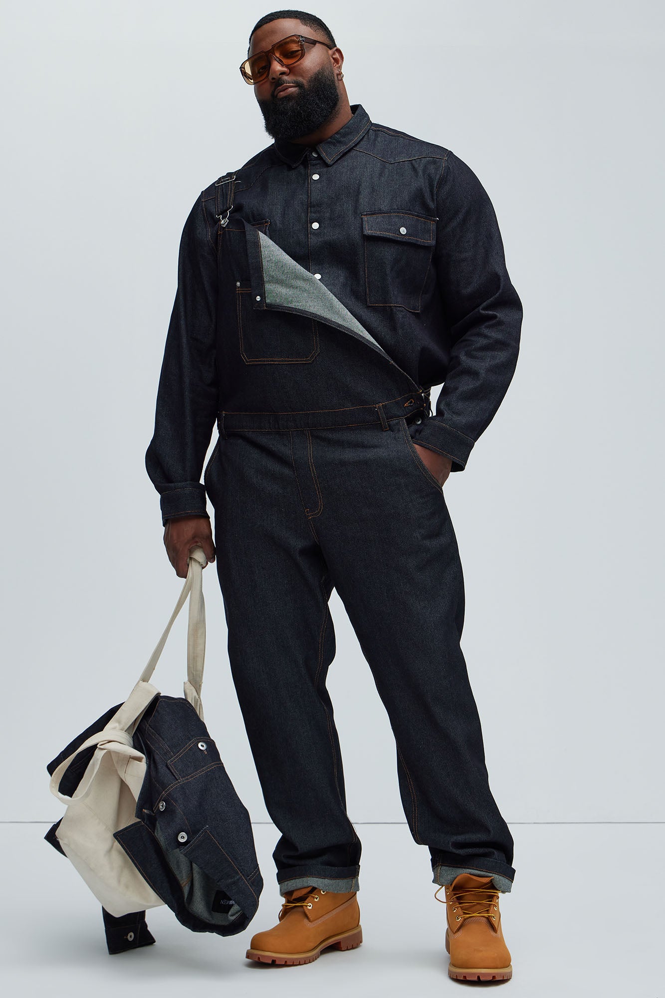 Collin Raw Denim Overalls - Indigo - Image 9