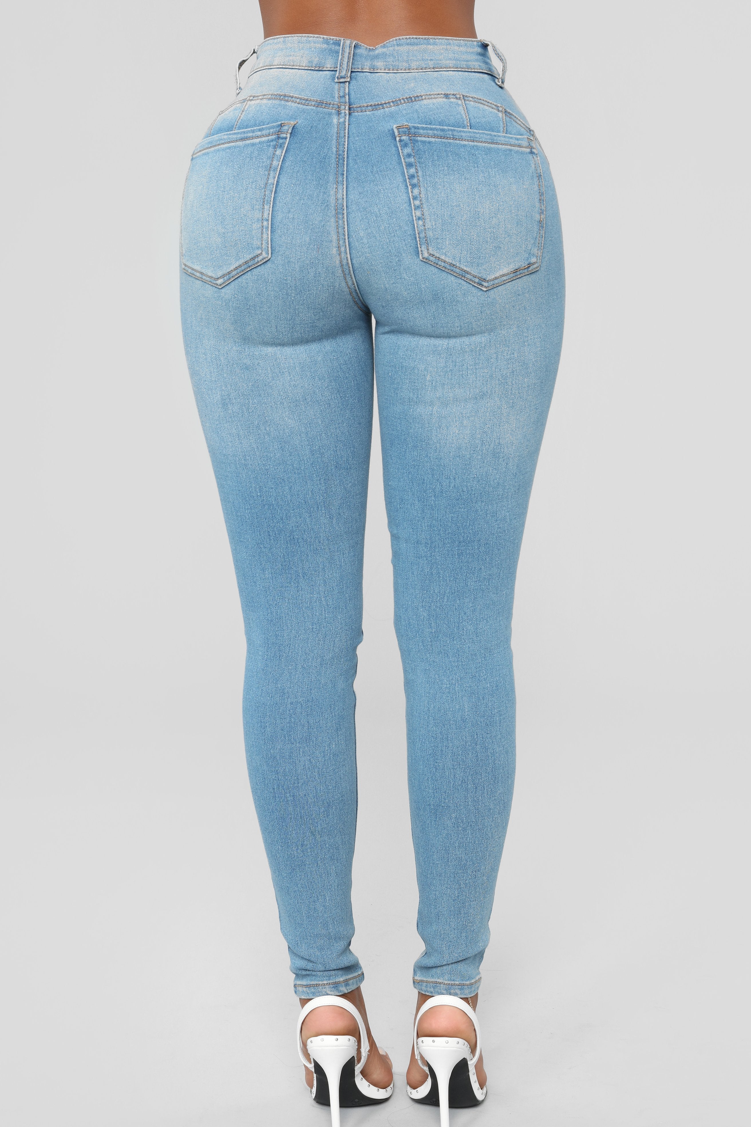 Wifey High Rise Booty Lifter Jeans - Light Blue Wash - Image 7