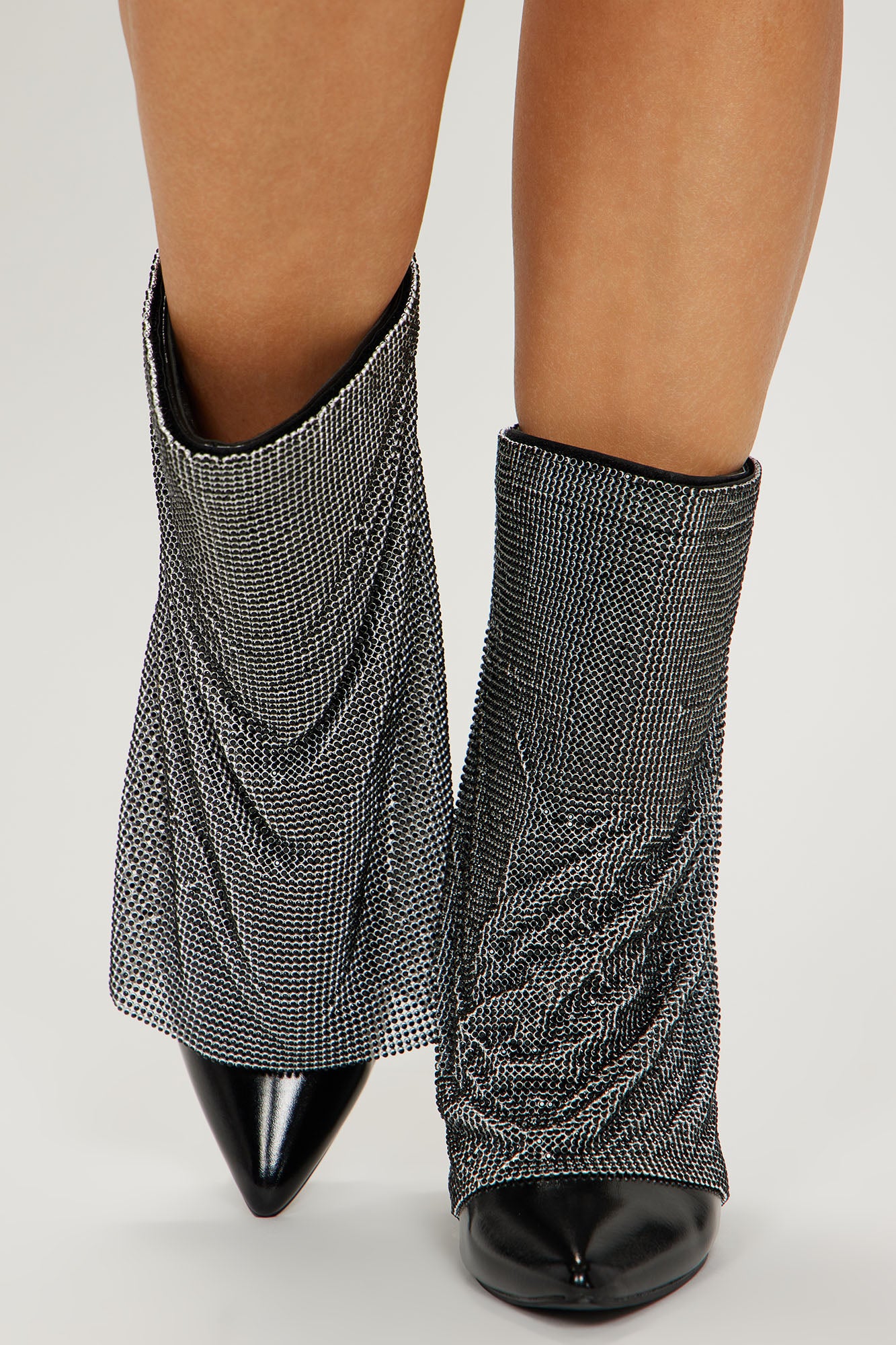 Loud And Clear Rhinestone Boots - Gunmetal - Image 3