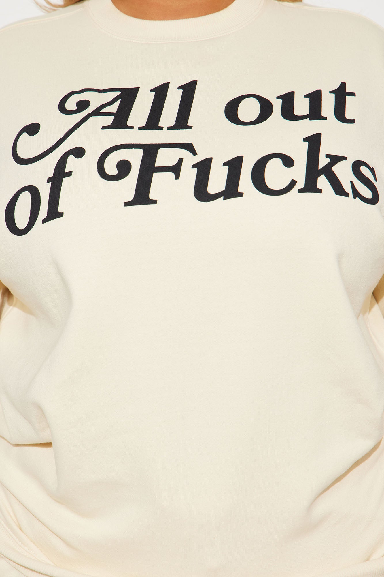 All Out Of Fcks Sweatshirt - Cream - Image 7