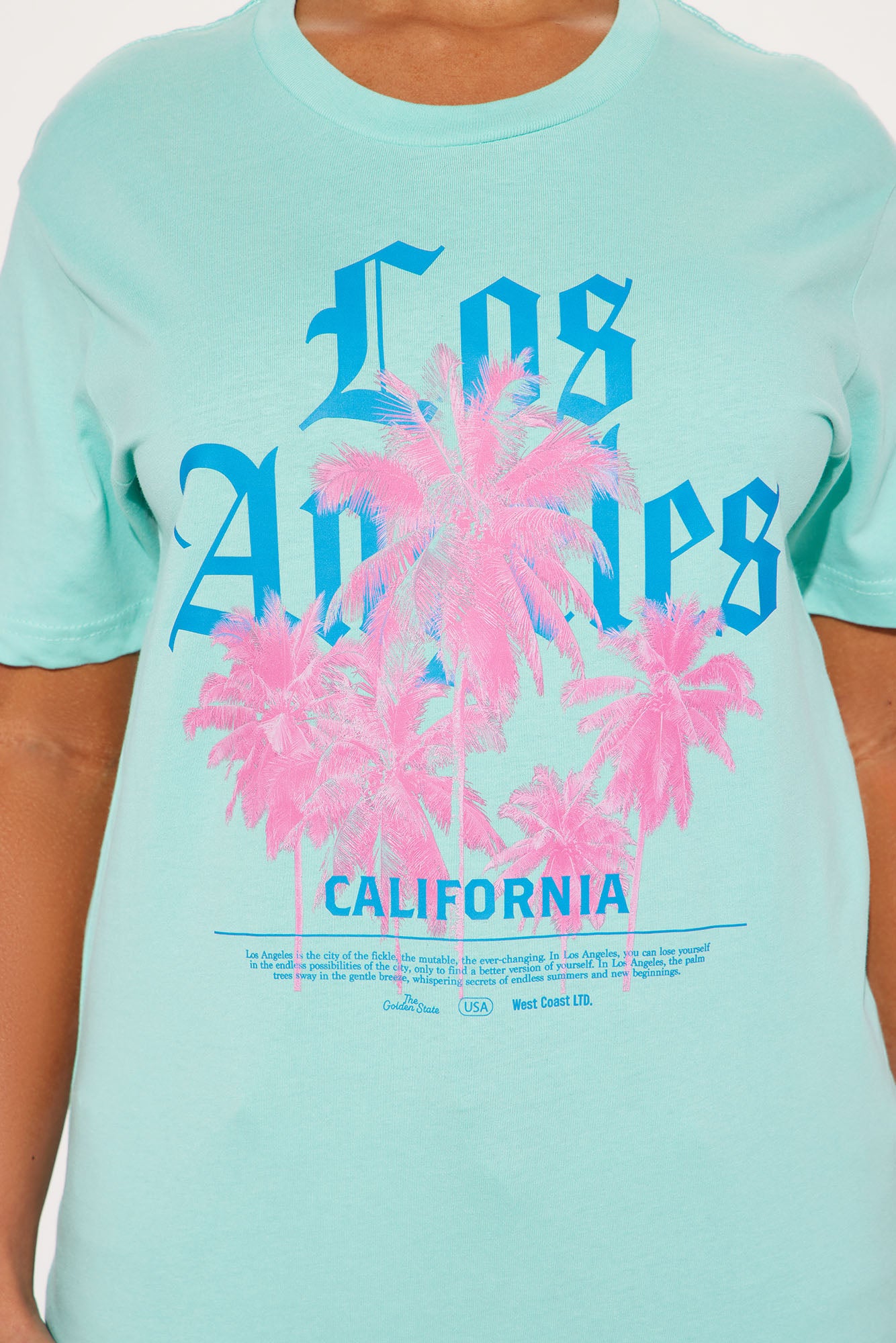 LA Palms Graphic Tshirt - Aqua - Image 3