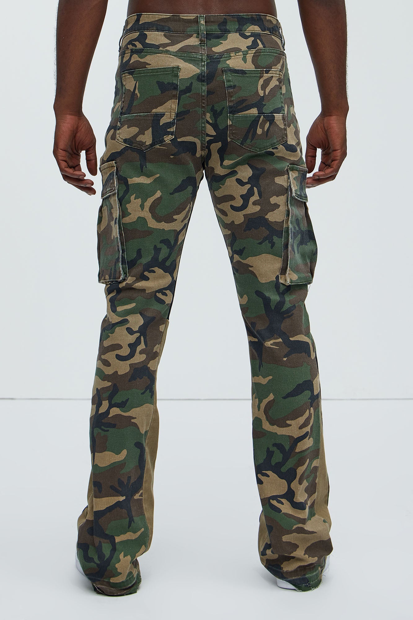 Commando Cargo Twill Flared Pants - Camouflage - Image 5