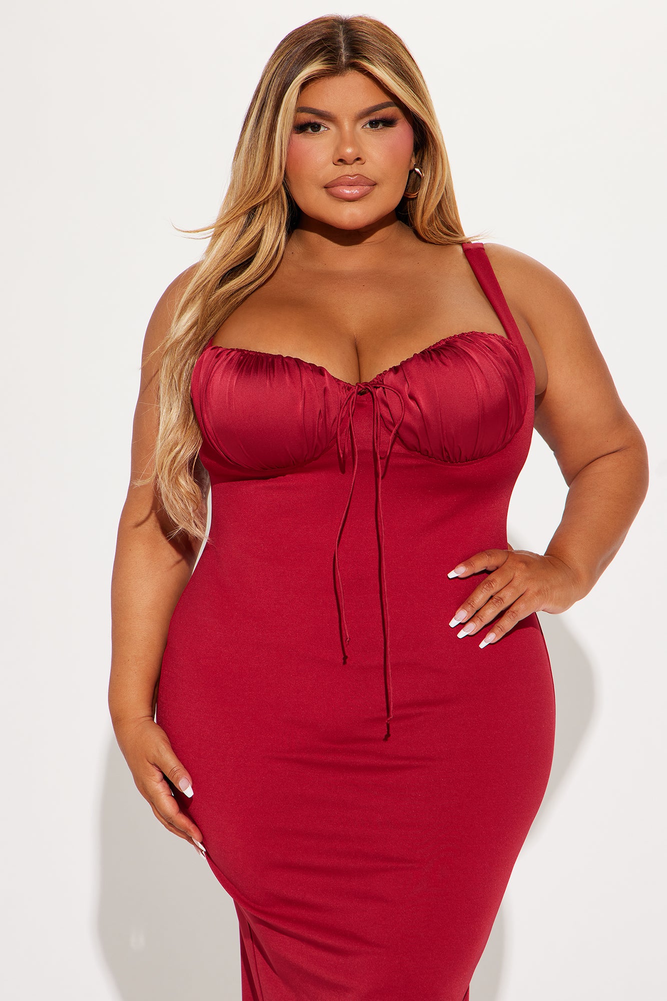 Sonya Low Back Maxi Dress - Red - Image 5