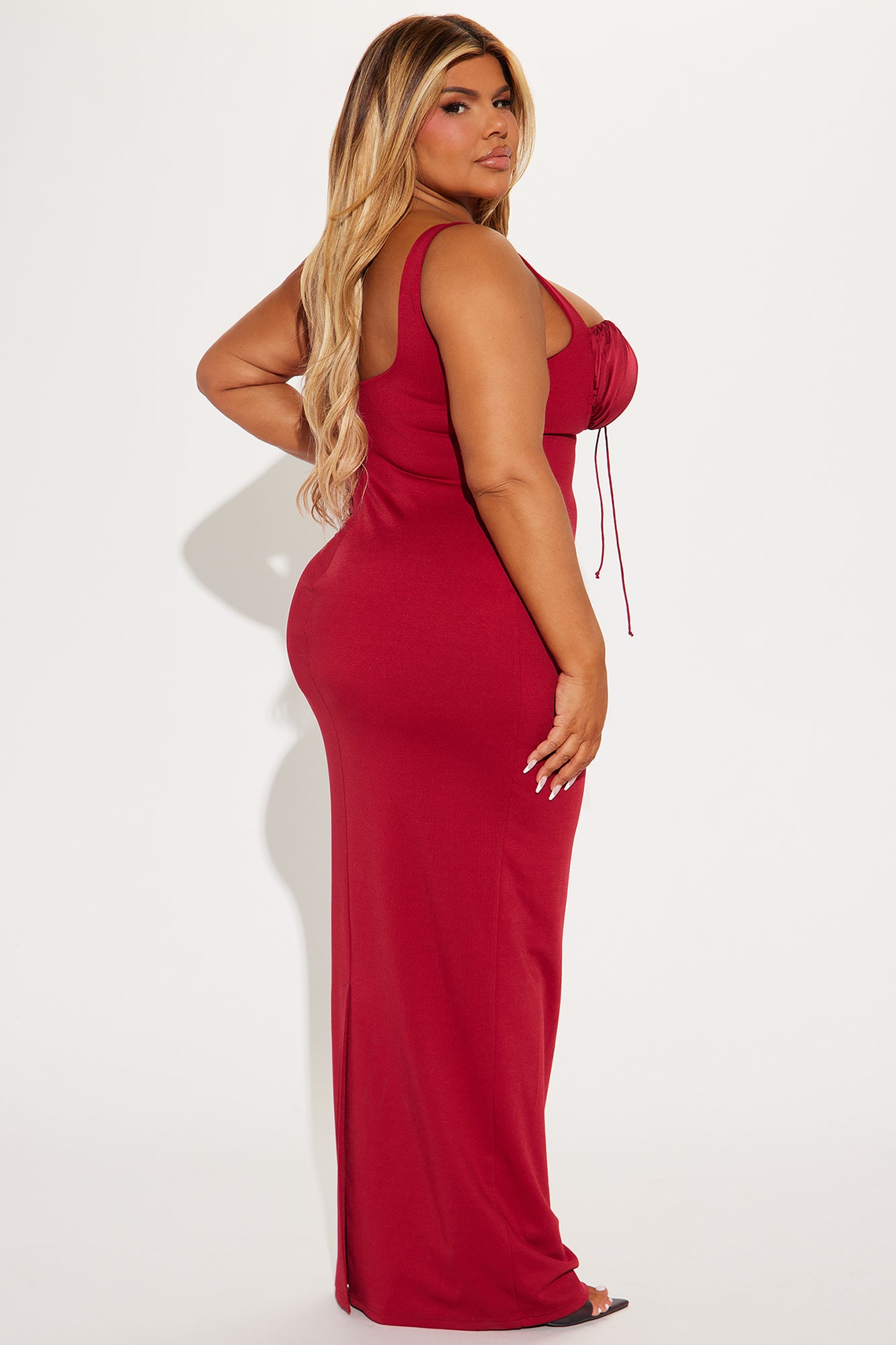 Sonya Low Back Maxi Dress - Red - Image 6
