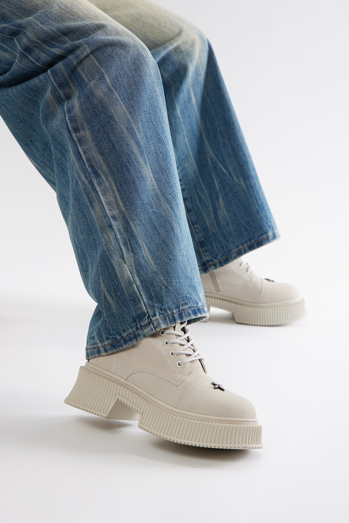 Brooklyn Platform Booties - Cream - Image 4