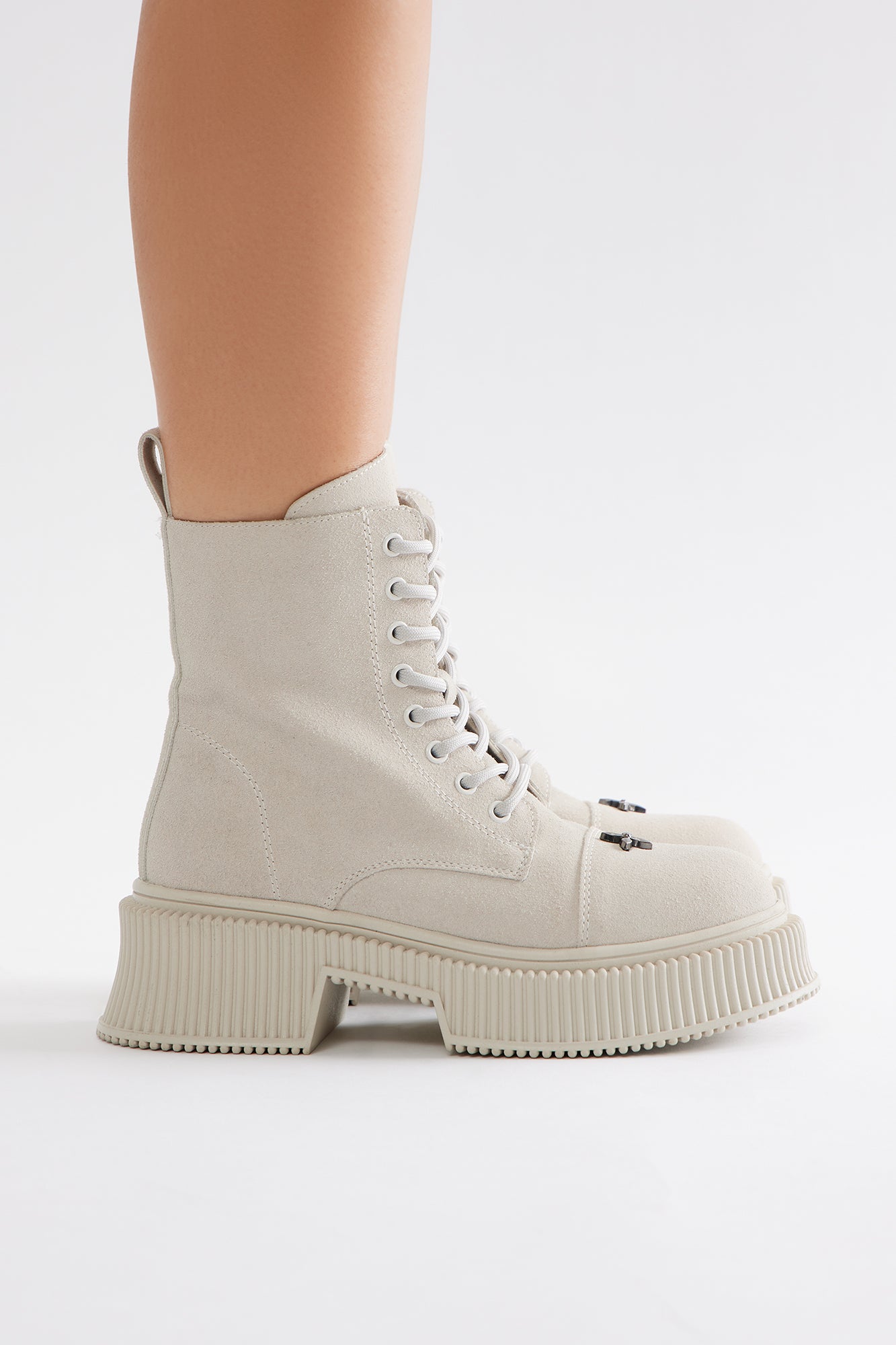 Brooklyn Platform Booties - Cream - Image 6