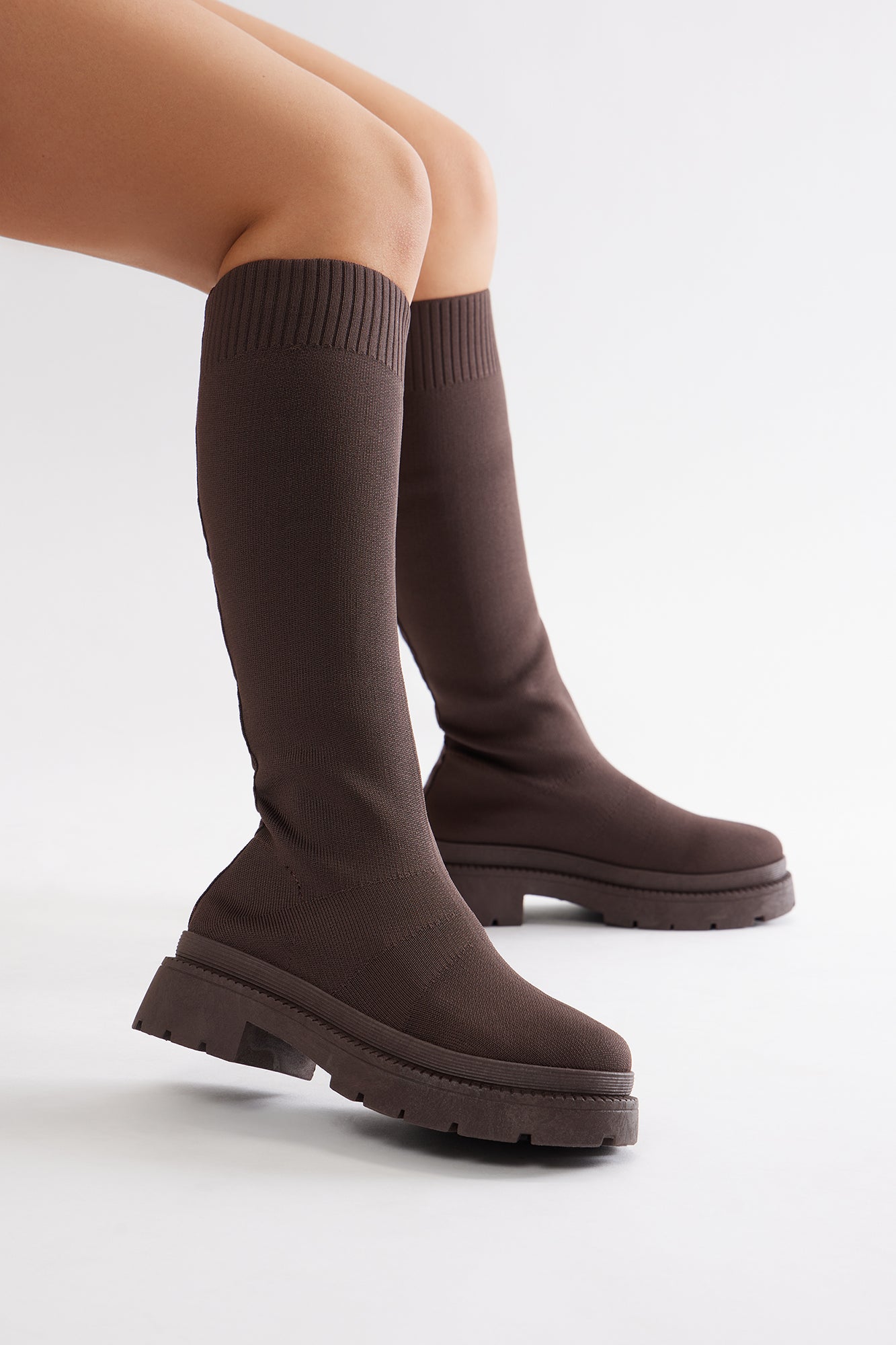 Rocco Knit Boots - Brown - Image 4