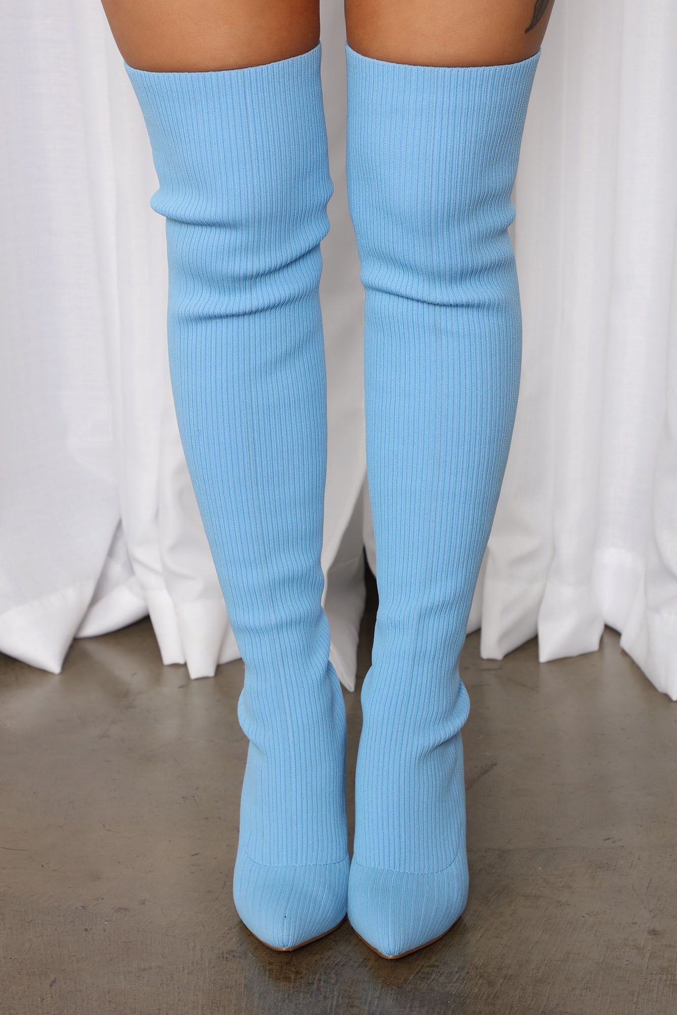 Show Stealer Over The Knee Boots - Blue - Image 3