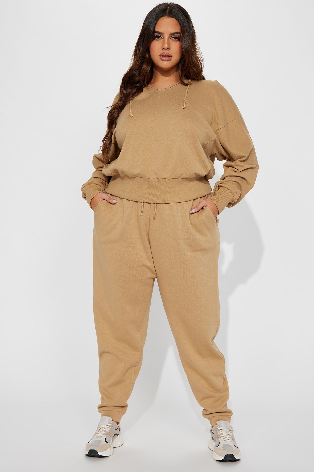 Unbothered Fleece Jogger - Tan - Image 5