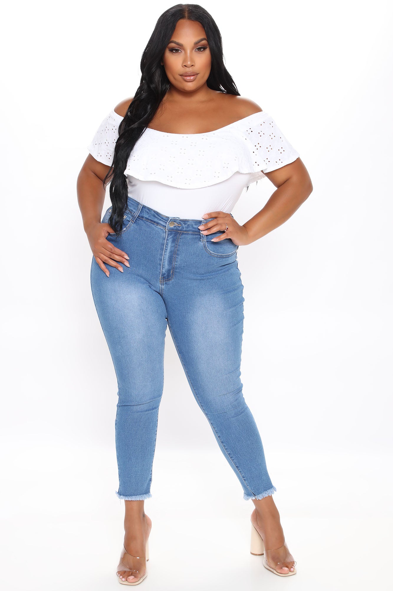 On The Fray Ankle Jeans - Medium Blue Wash - Image 7