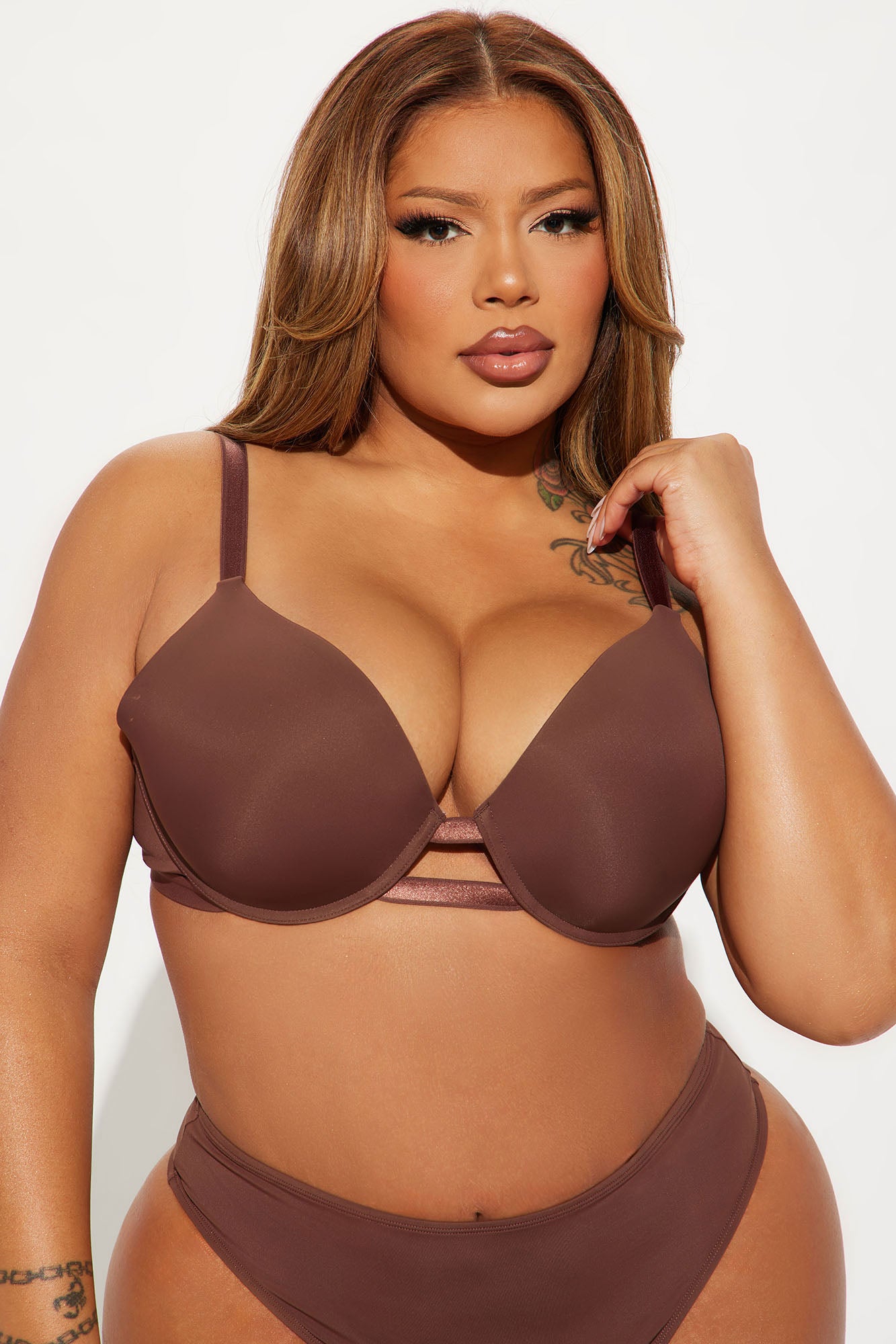 Nova Microfiber Extreme Push Up Bra - Chocolate - Image 4
