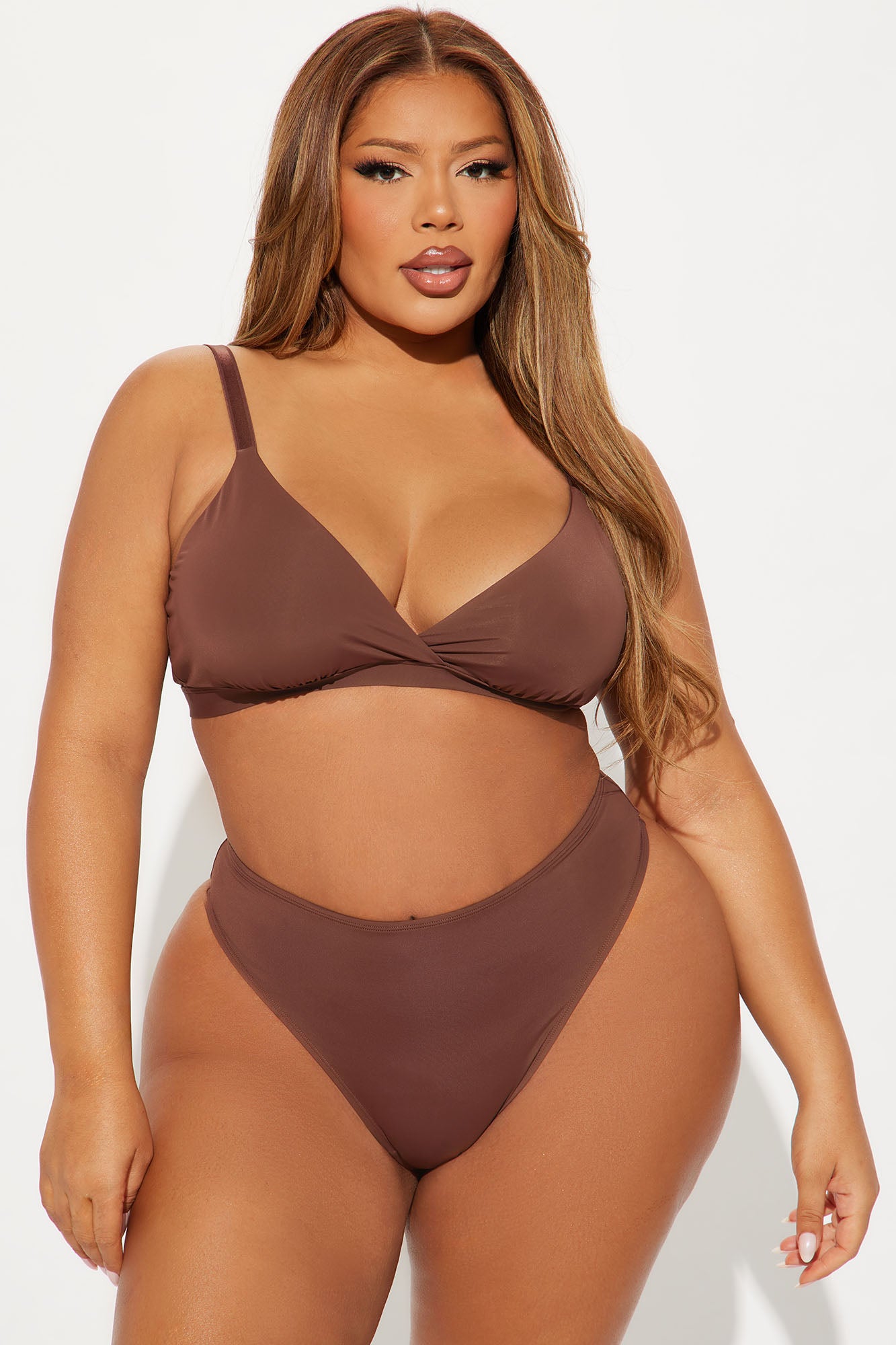 Nova Microfiber Triangle Bralette - Chocolate - Image 5