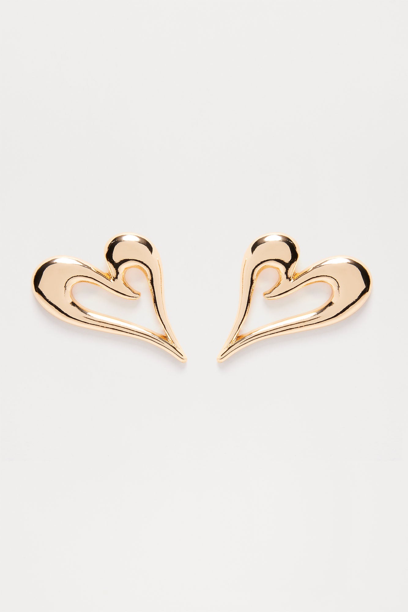 Abstract Heart Studs - Gold - Image 3