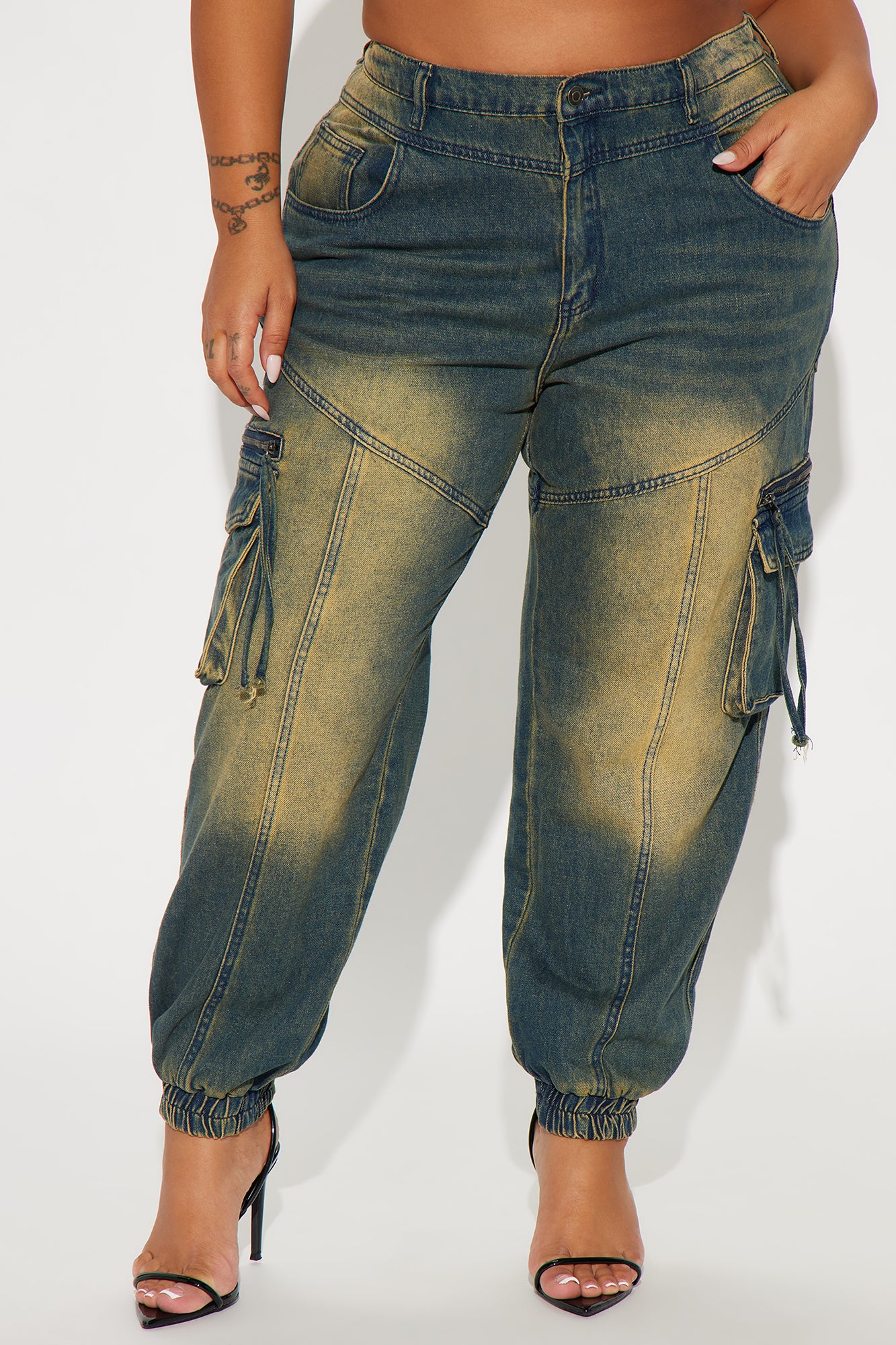Superstitions Tinted Denim Joggers - Dark Wash - Image 5