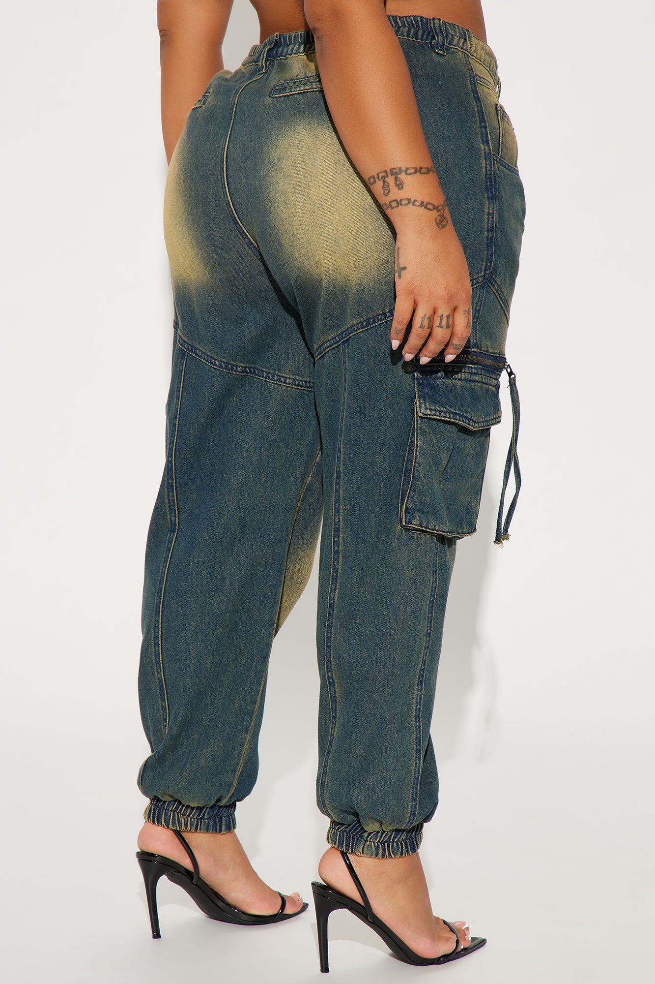 Superstitions Tinted Denim Joggers - Dark Wash - Image 6